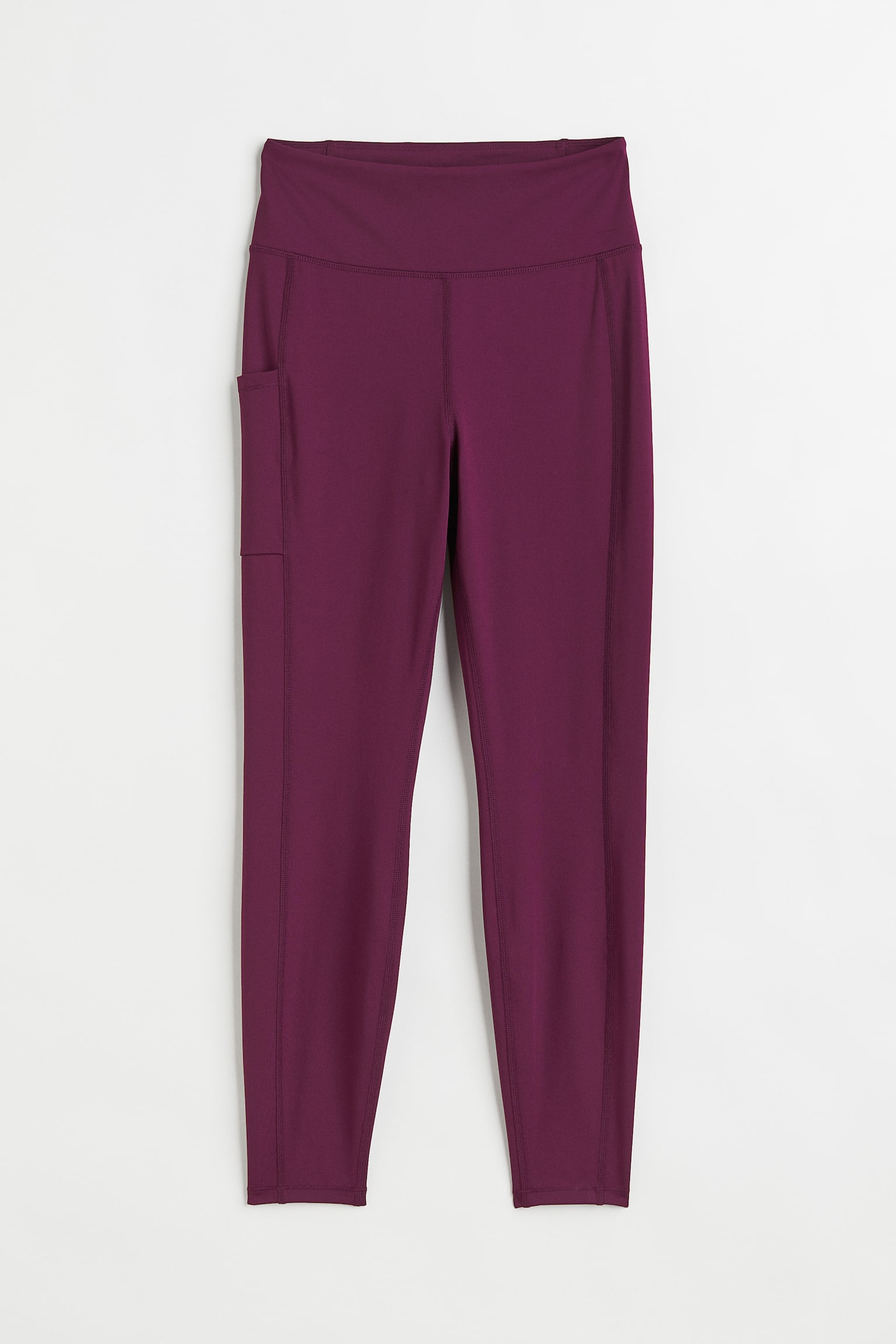 Pocket Detail Sports Tights - Plum purple/Black/Light blue - 1