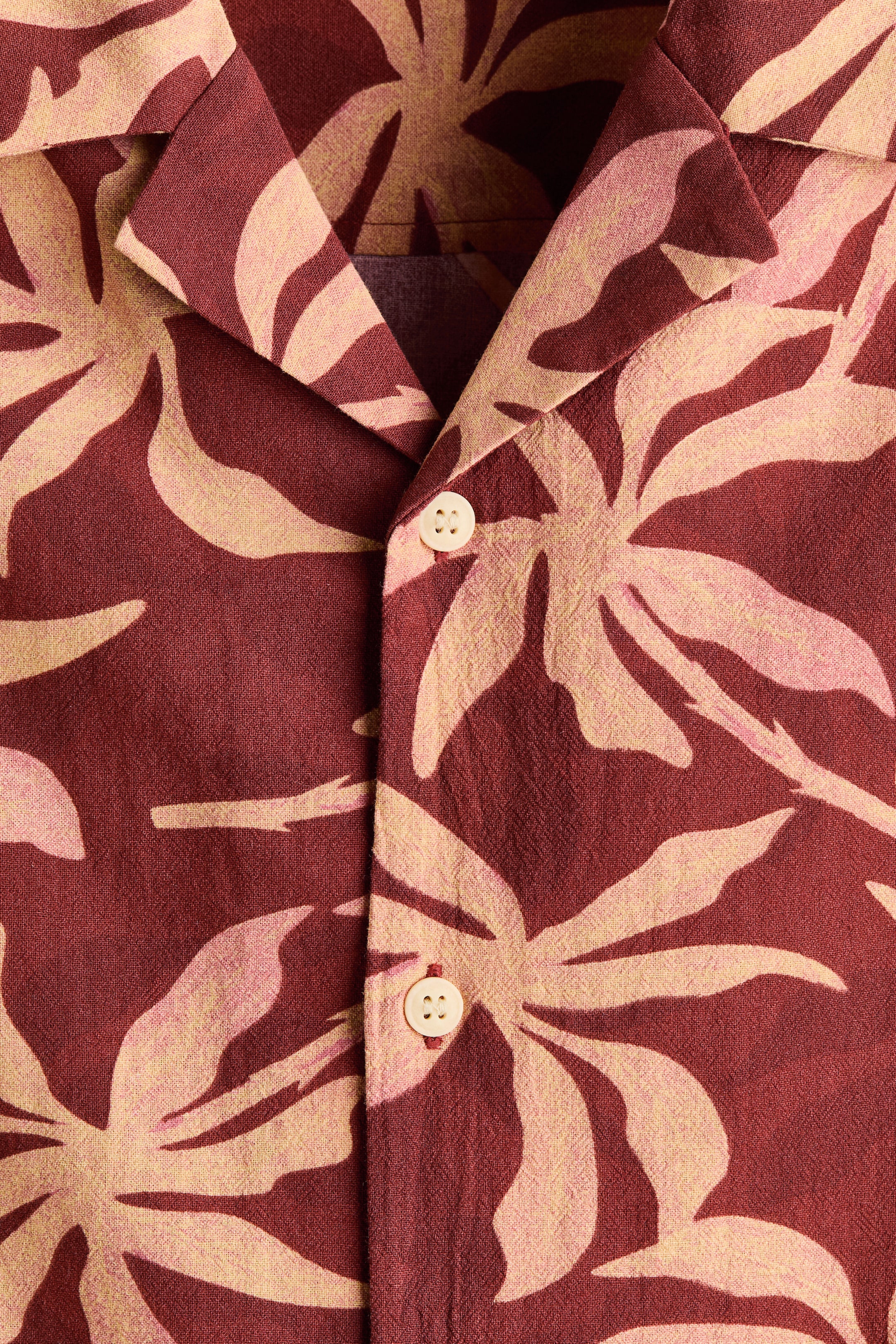 Chemise décontractée en coton à col cubain