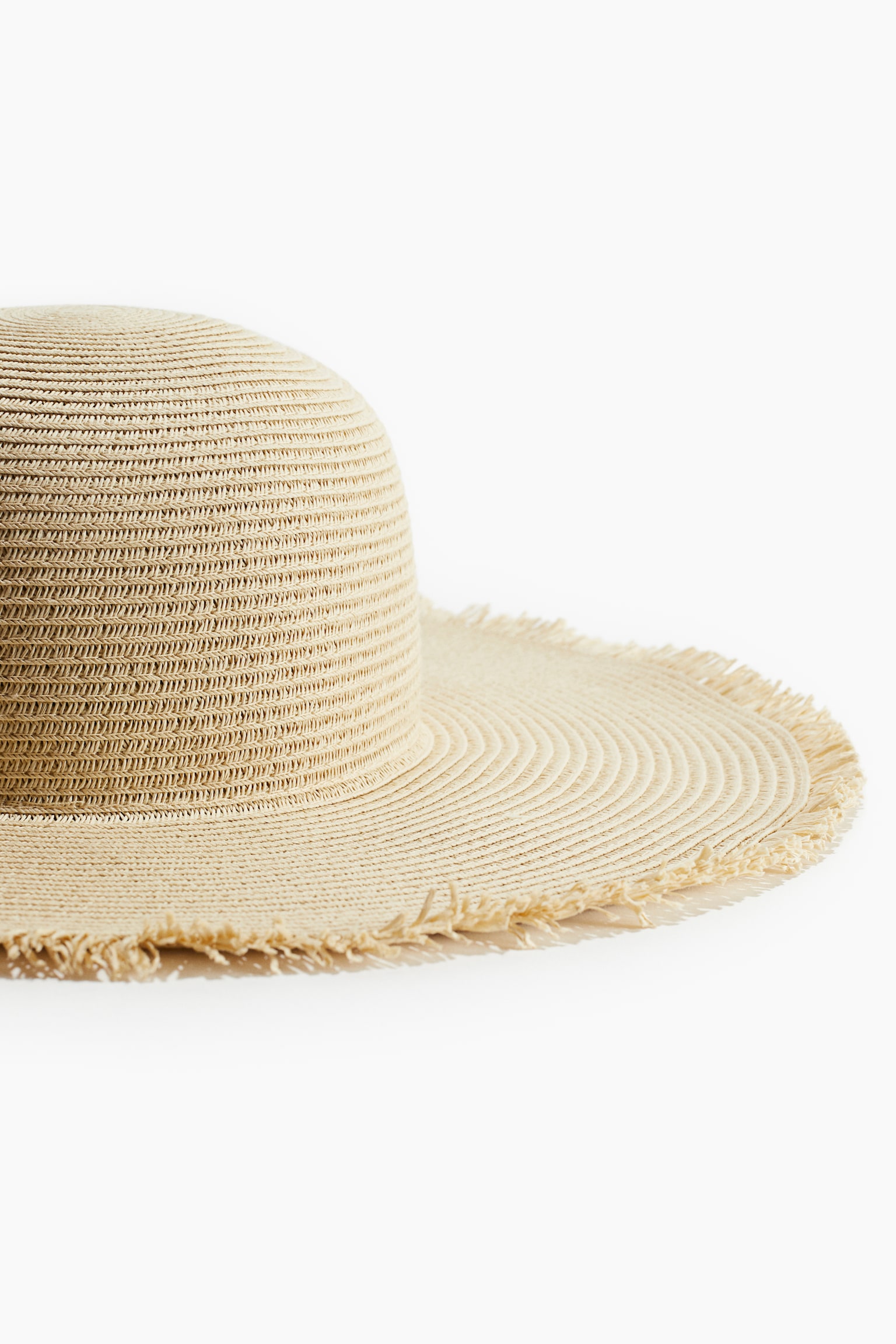 Frayed-edge straw hat - Light beige - 2