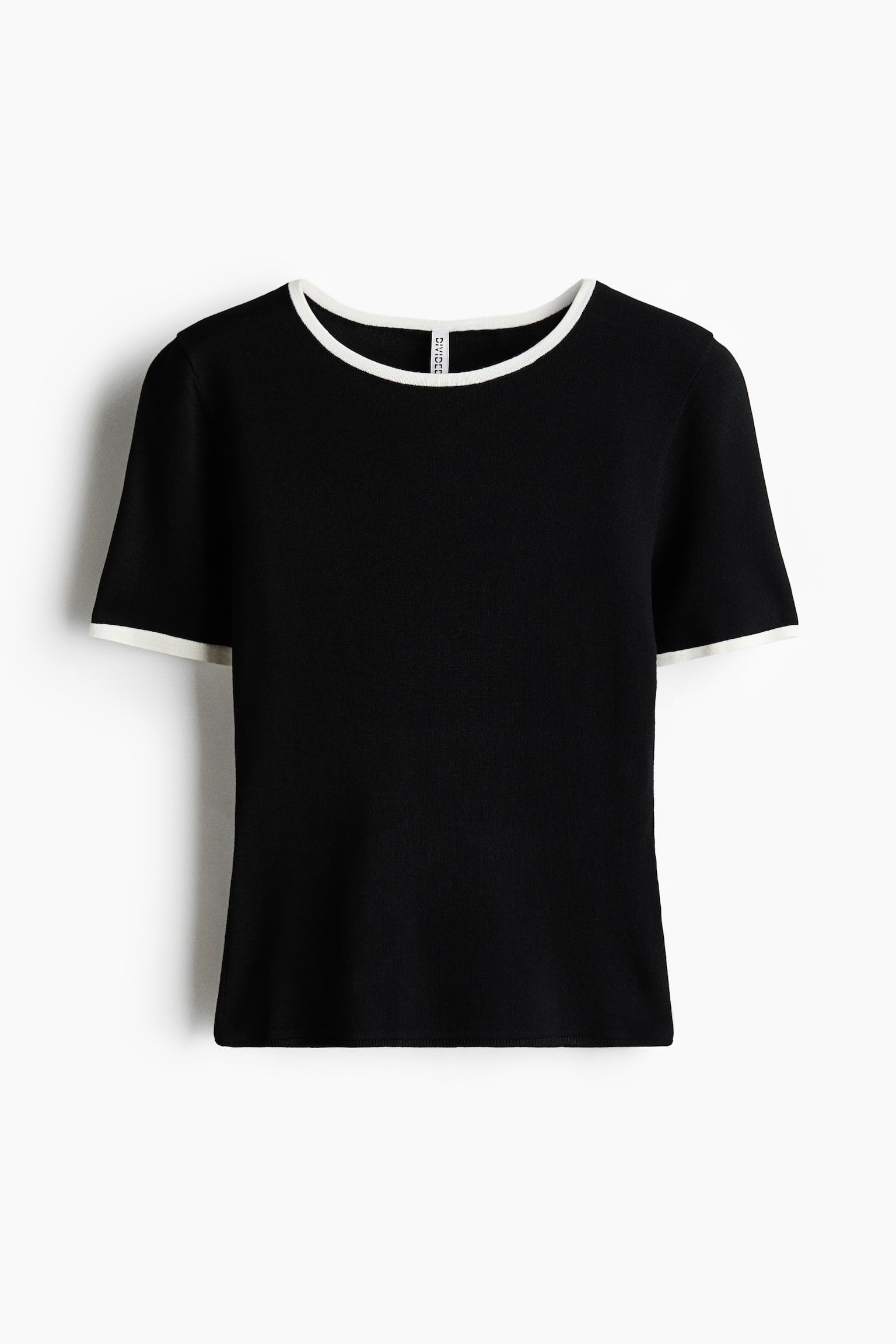 Tricou tricotat fin - Negru/Albastru-deschis/Alb/dungi albastre - 1