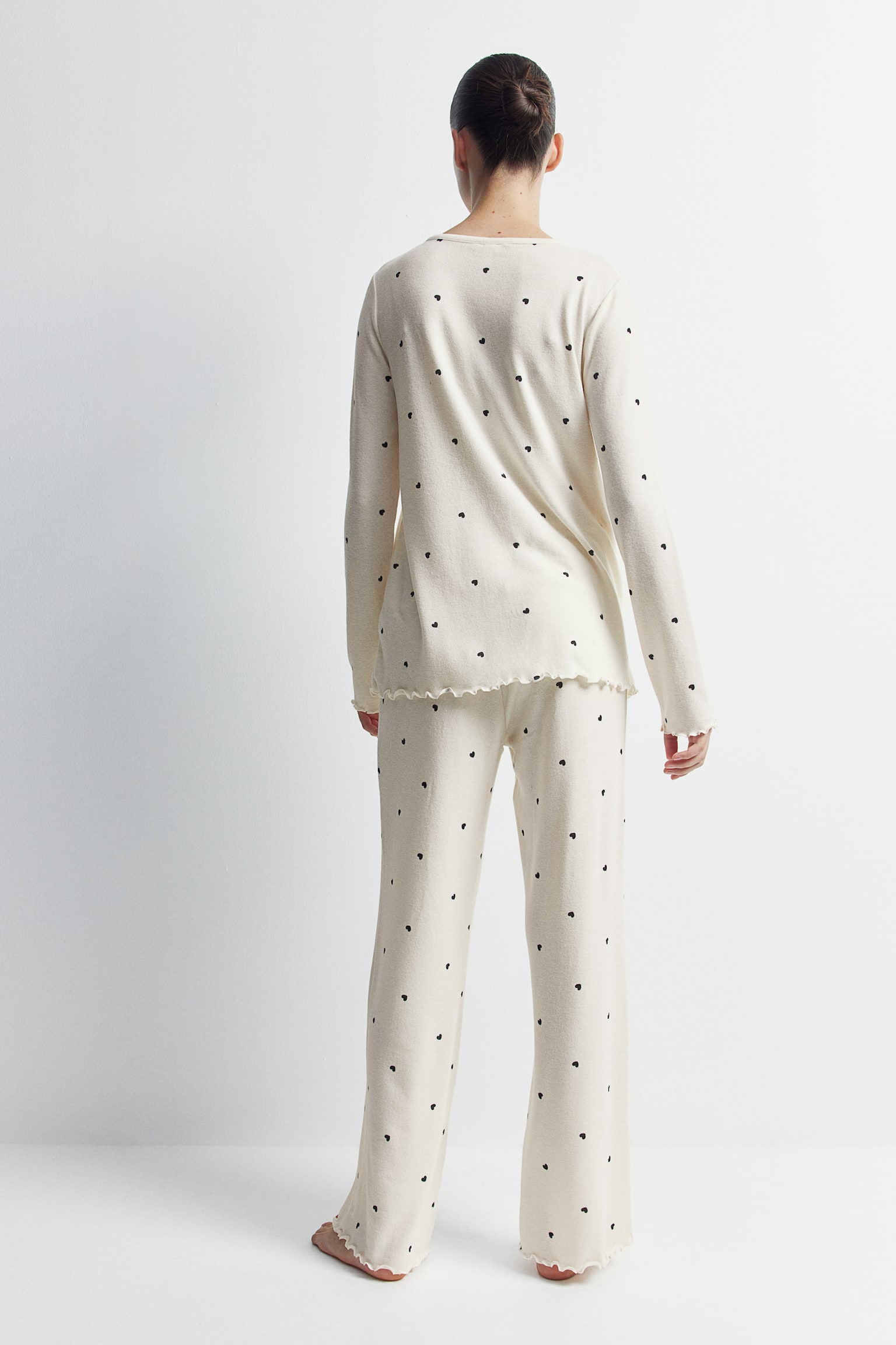 MAMA Jersey pyjamas - Cream/Hearts - 7