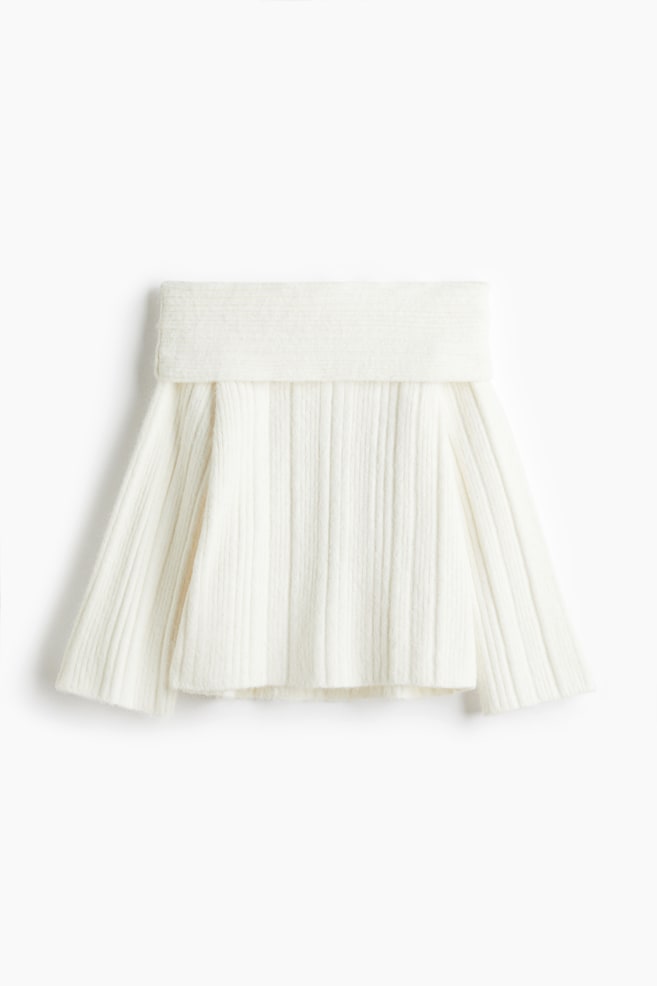 Off-the-Shoulder Sweater - White - 1