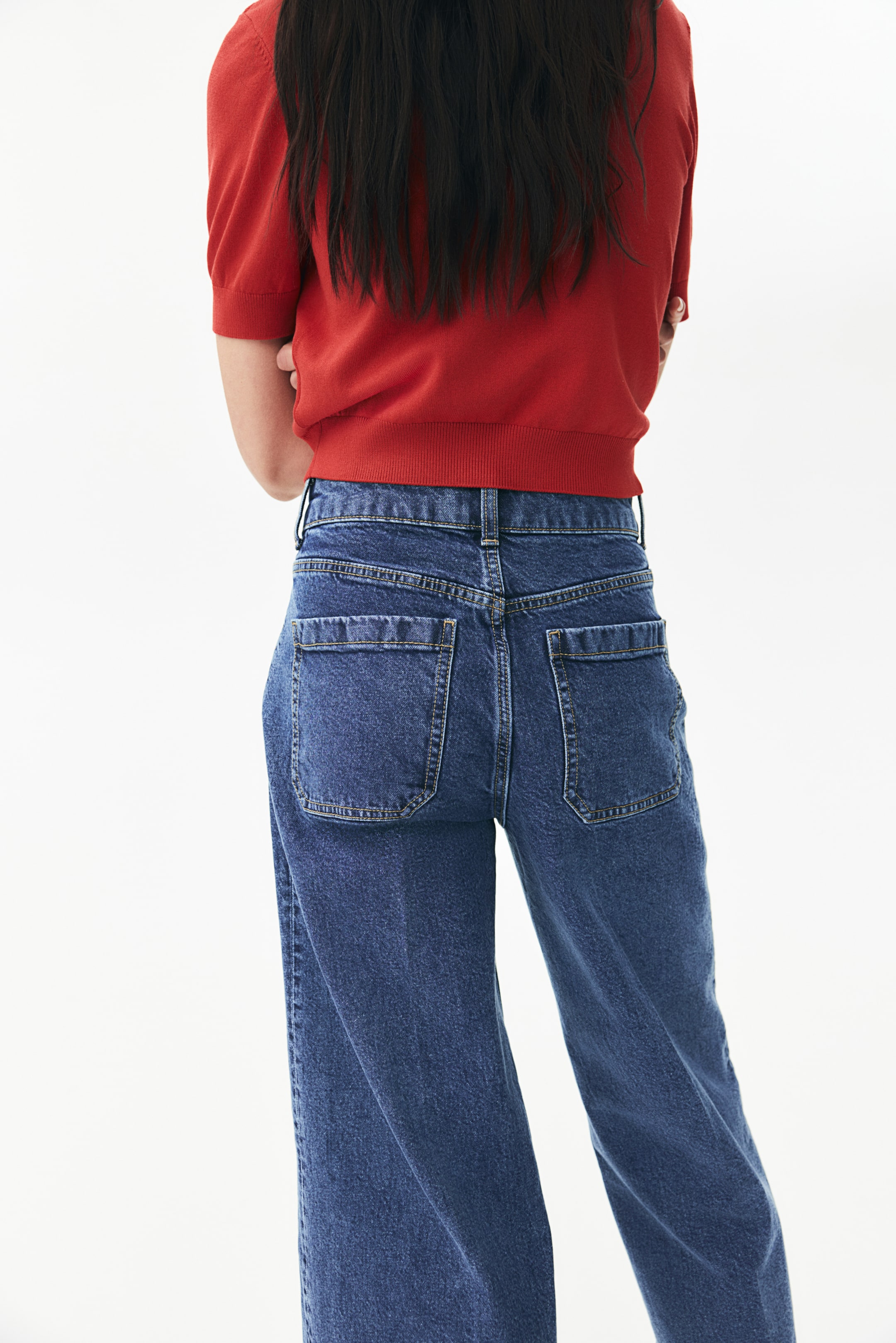 High Rise Wide Leg Cropped Jeans