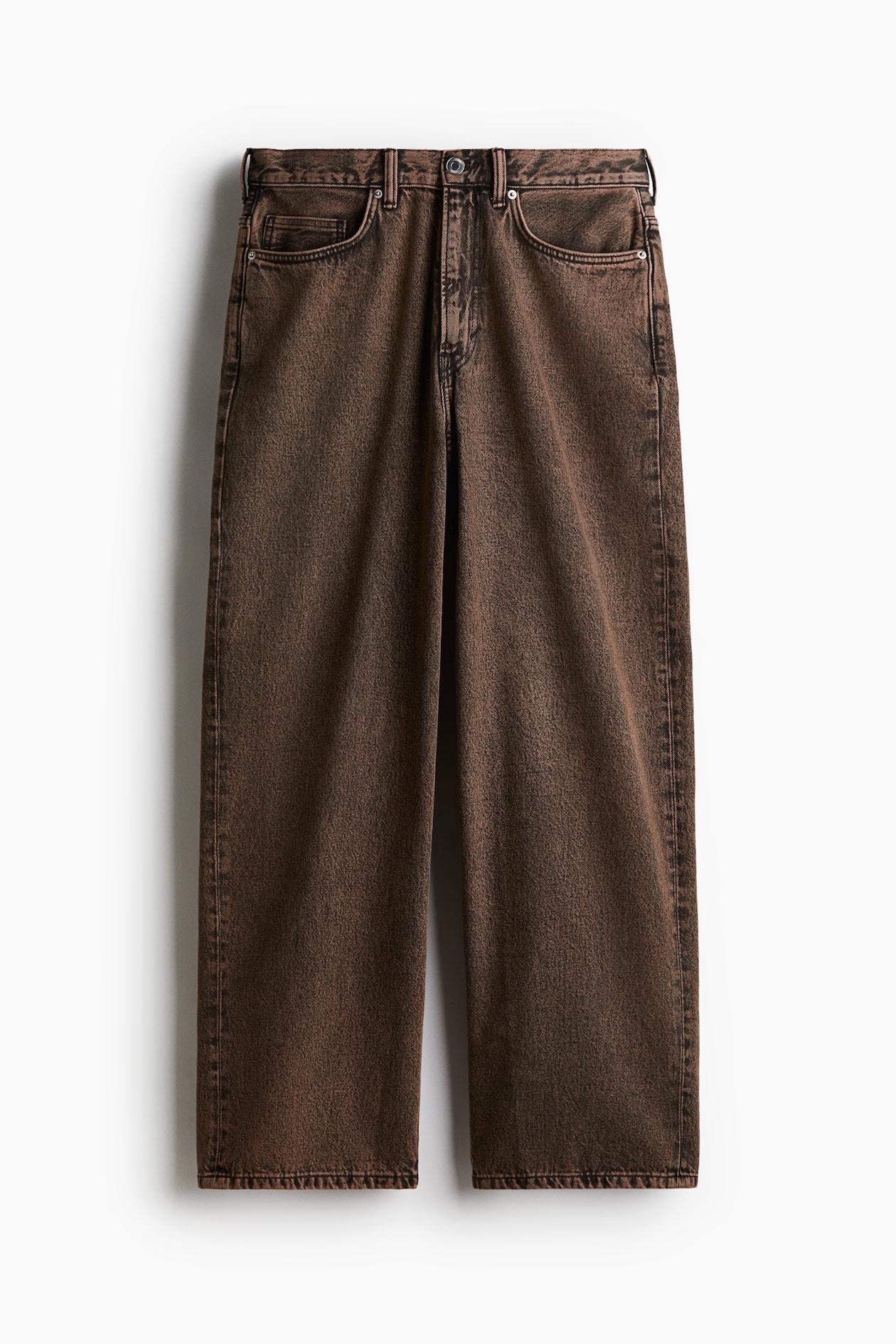 Baggy Jeans - Marr?�n oscuro - HOMBRE | H&M ES