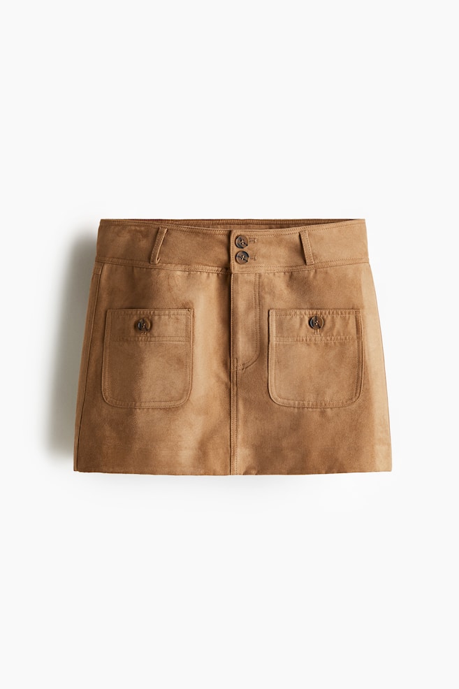 Mini skirt - Dark beige - 1