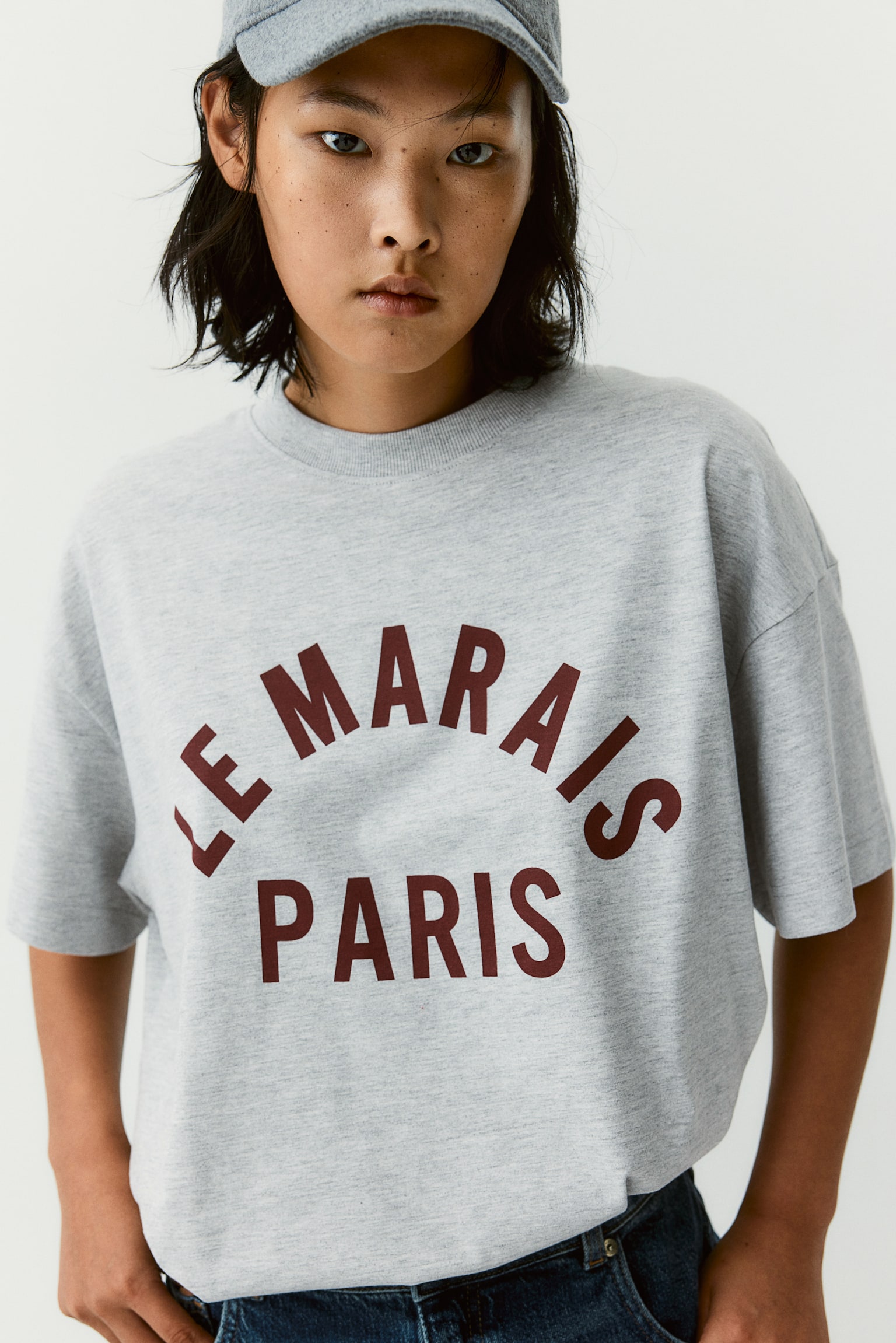 オーバーサイズ プリントTシャツ - ライトグレーメランジ／Le Marais/ホワイト／NYC Studios/ライトブルー／マリブ - 1