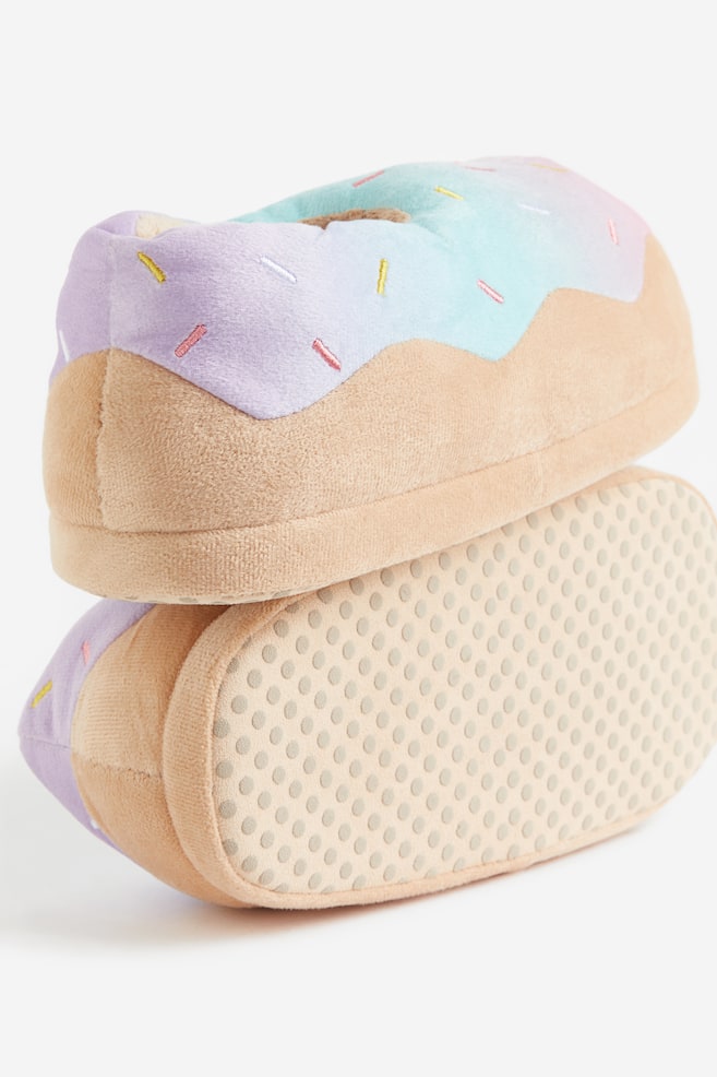 Soft velour slippers - Light beige/Doughnut/Light grey/Koala - 4