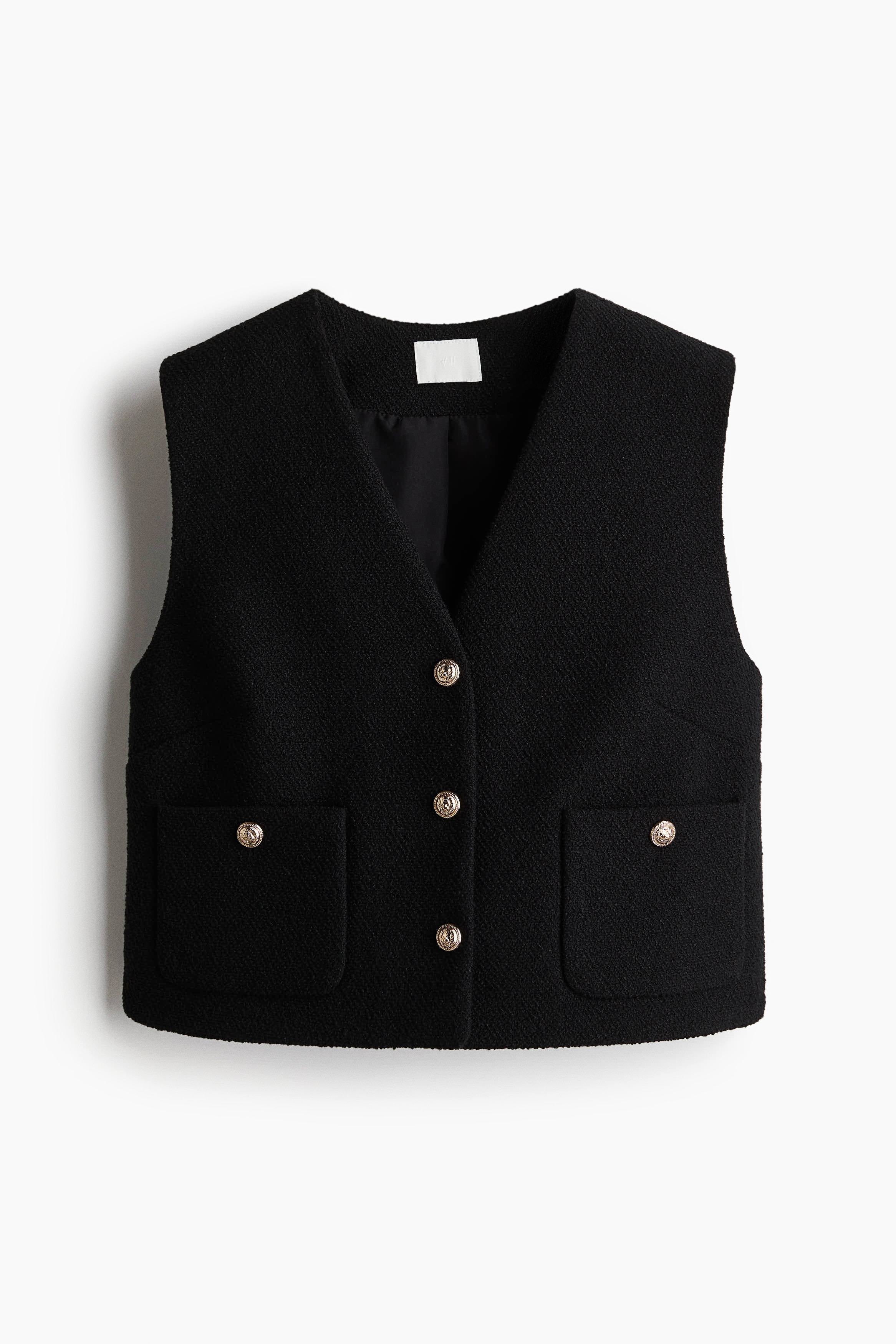 H & M - Bouclé-Weste - Schwarz - Damen