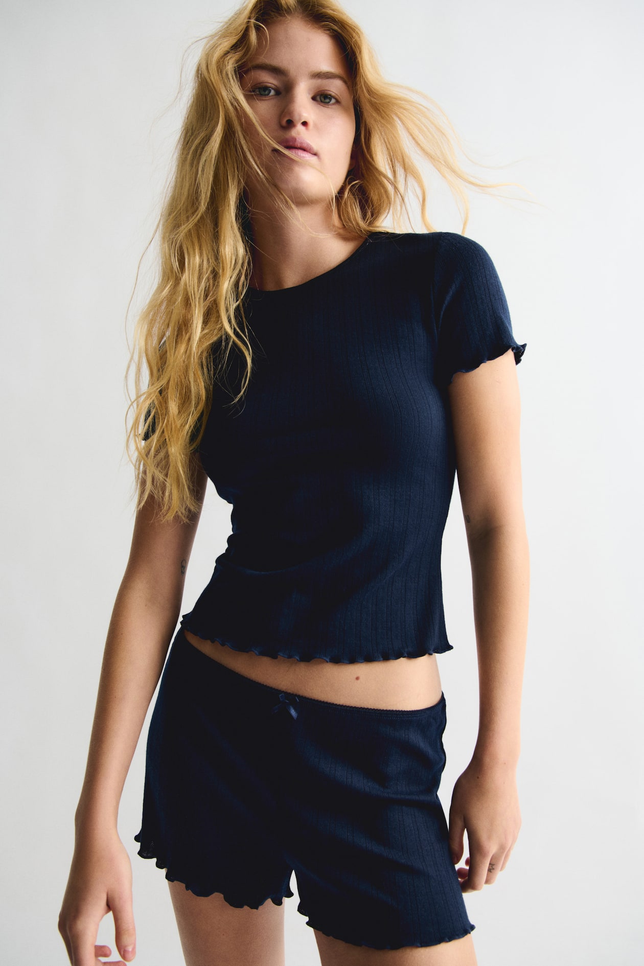 Pointelle Pajamas - Navy blue - Ladies | H&M US