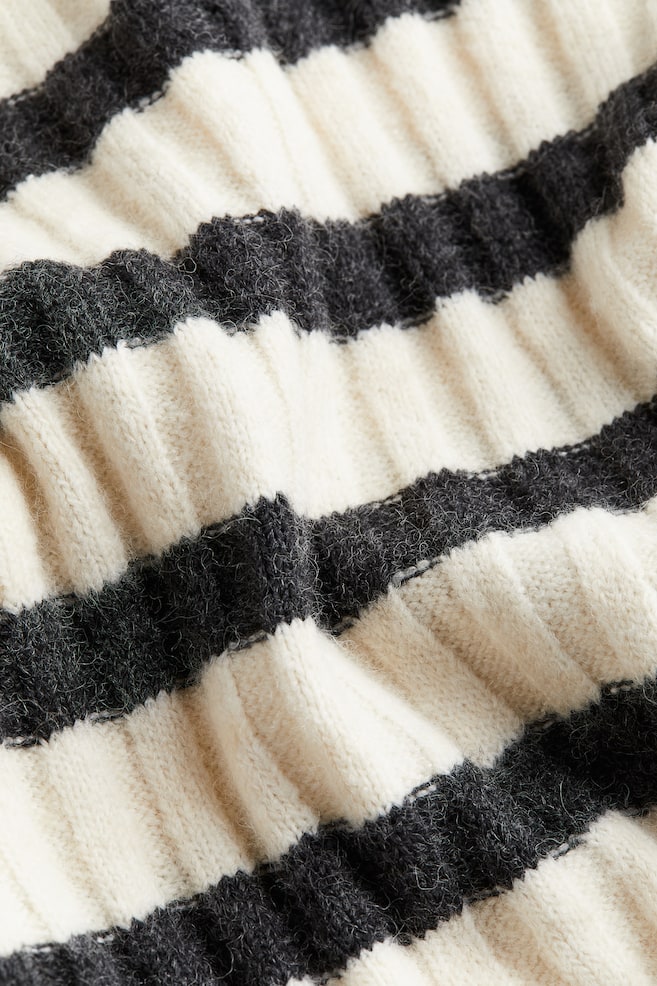 MAMA Polo-neck jumper - Cream/Striped/Black/Striped - 6