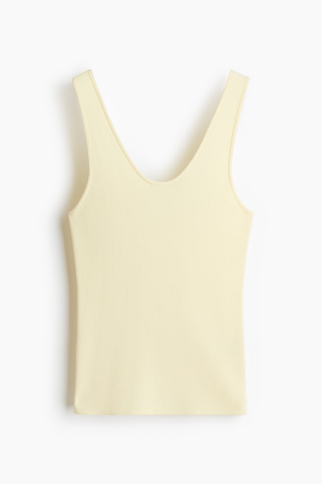 Knit Tank Top - Light yellow/Dark brown/Light peach/White/Black - 1