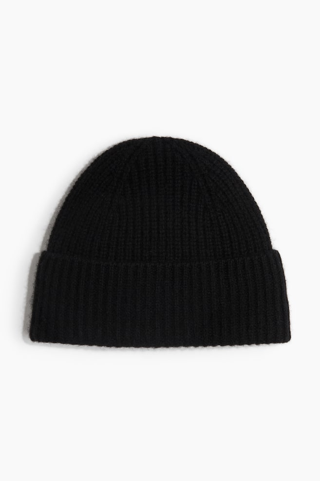 Rib-knit cashmere hat - Black/Dark purple/Grey/Mustard yellow/Dark brown - 1