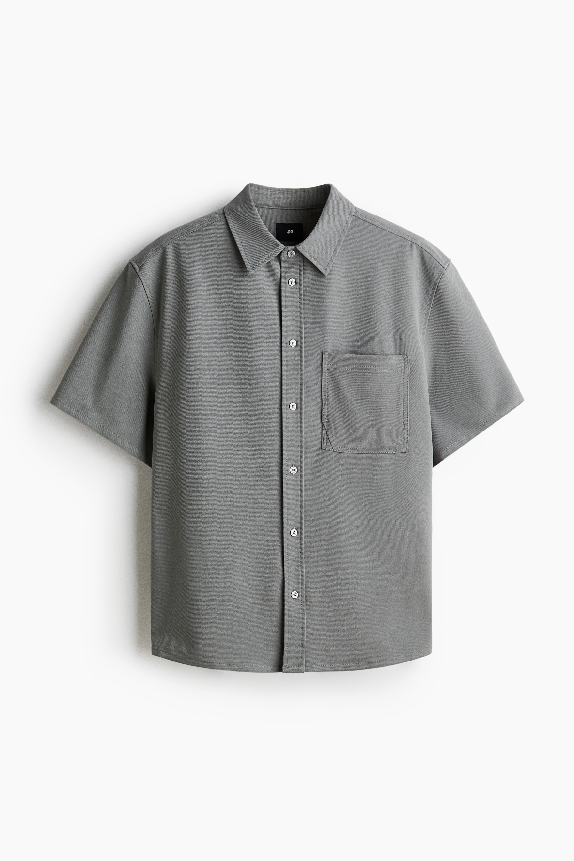 Loose Fit Short-sleeved shirt - Grey-green/Black