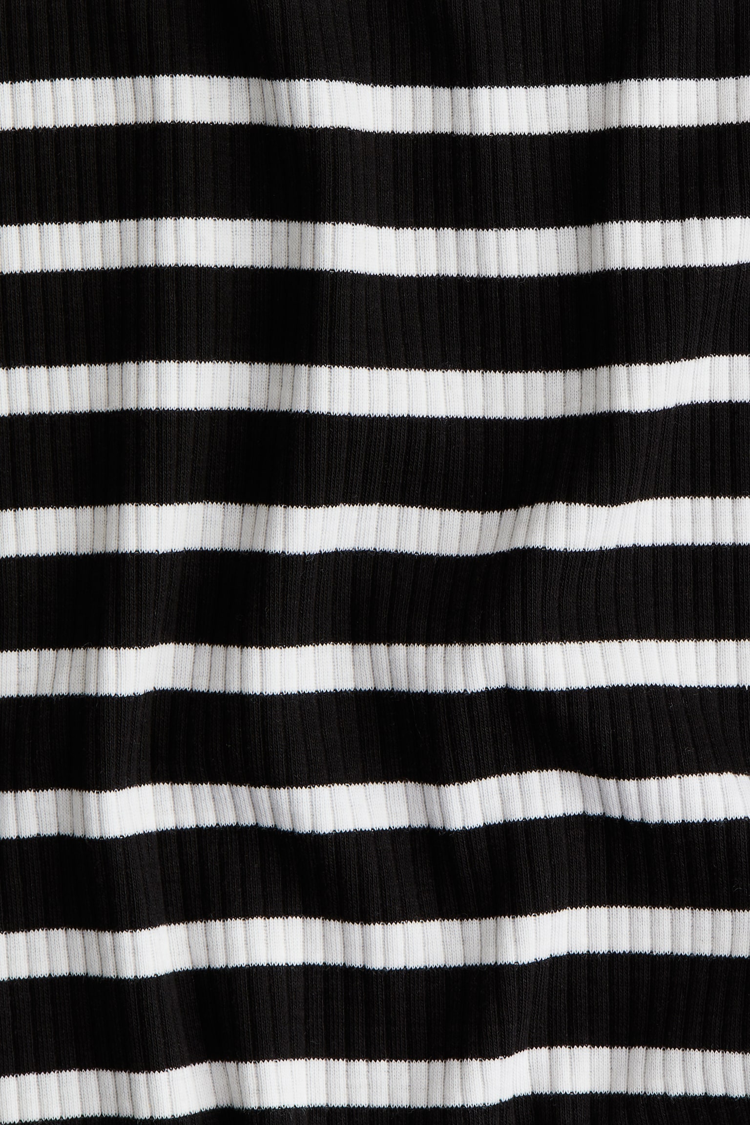 Ribbed jersey dress - Black/Striped/Black - 2