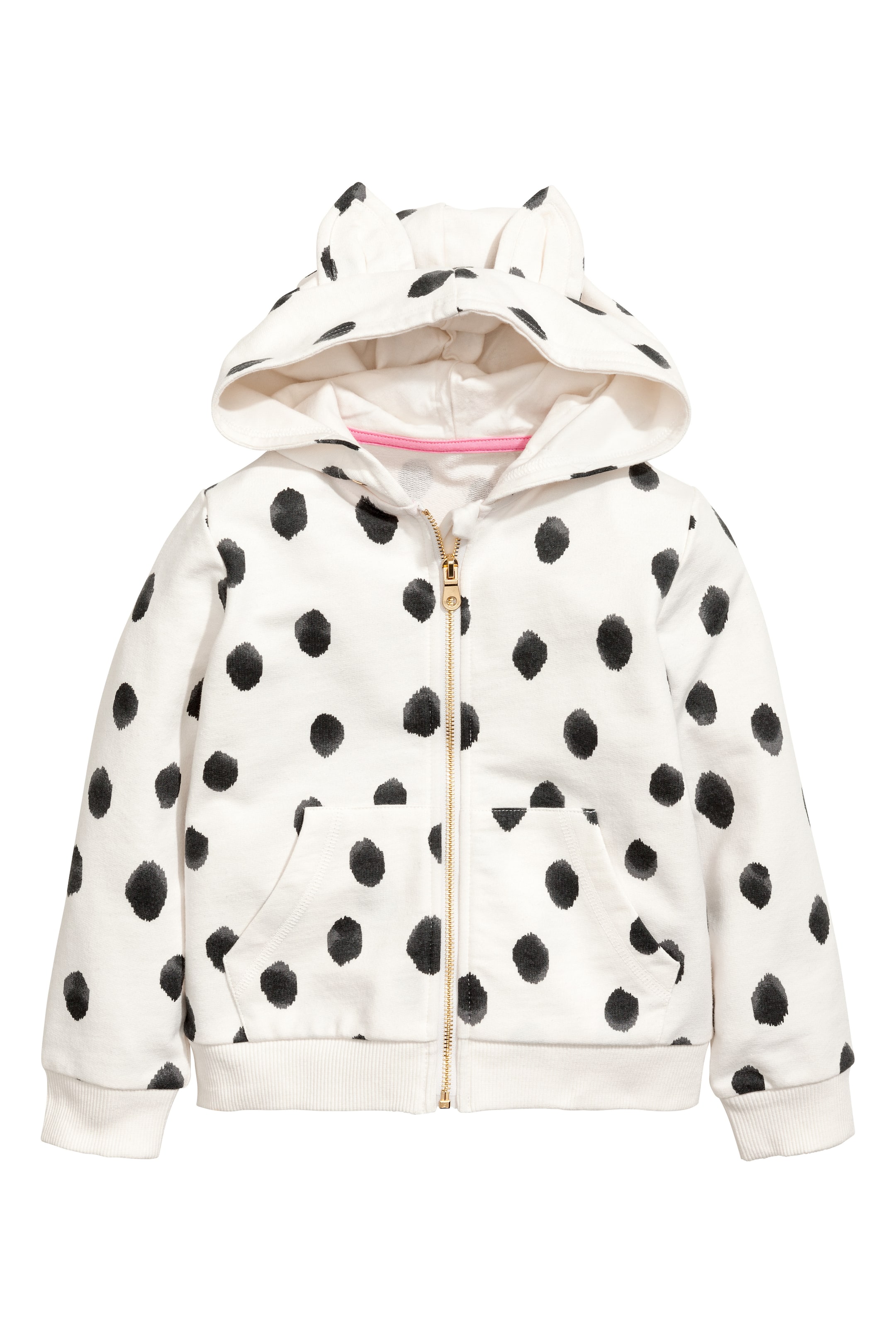 View larger image: Patterned hooded jacket - White/Spotted - Kids | H&M GB 1