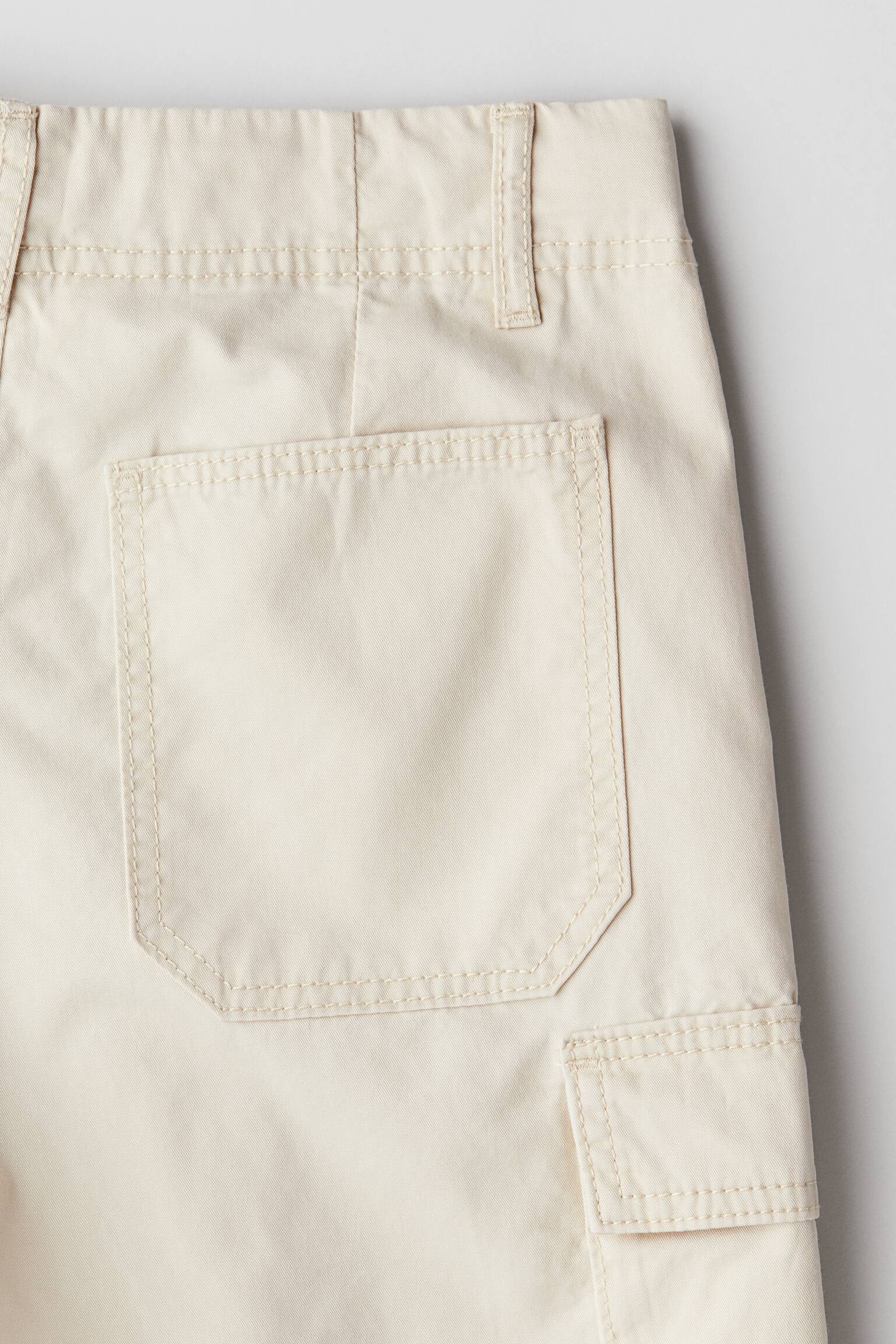 Cotton cargo shorts - Light beige/Grey - 4