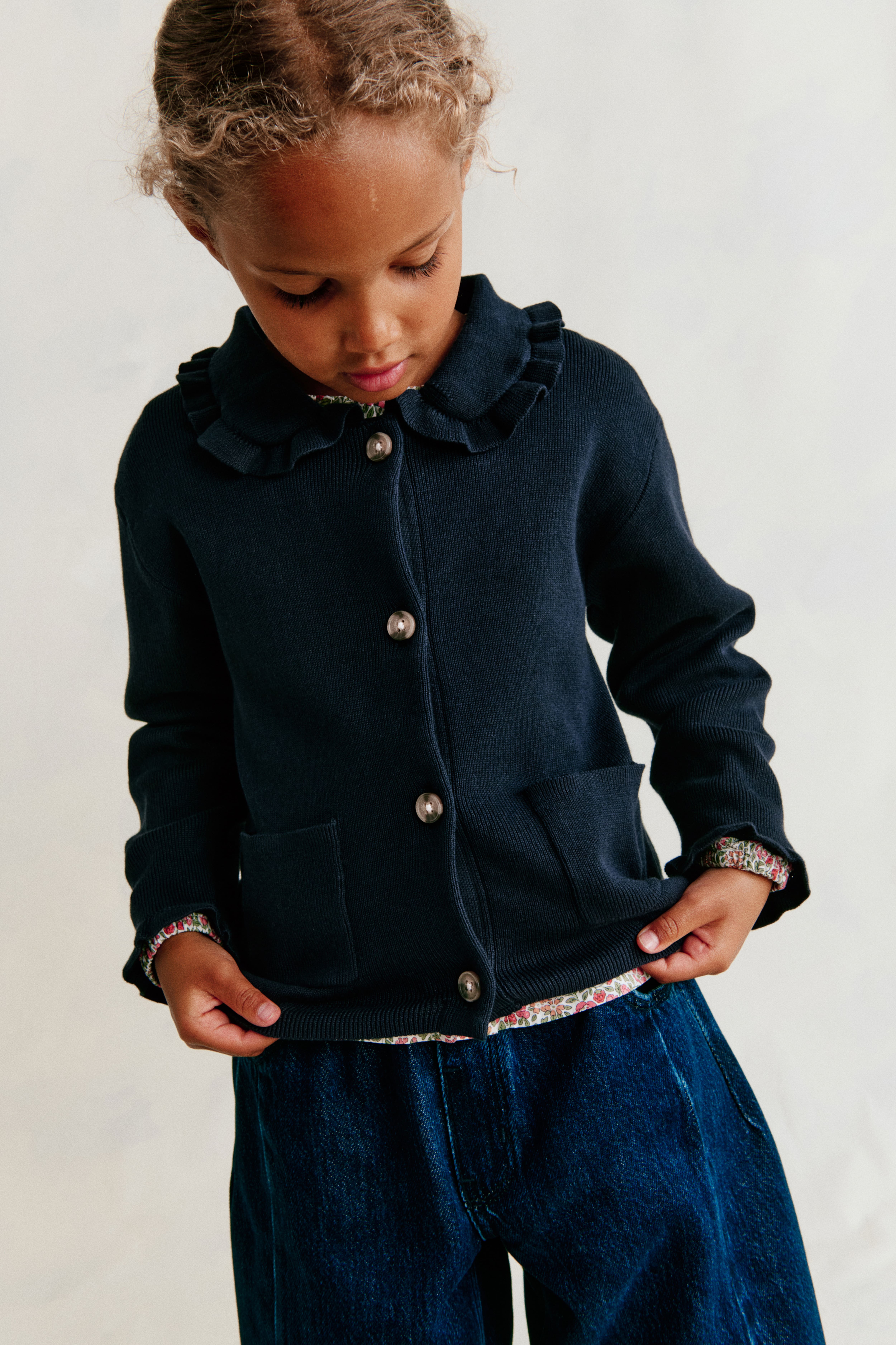 Cotton Cardigan with Collar