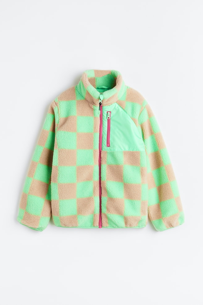 Teddy jacket - Neon green/Checked - 1