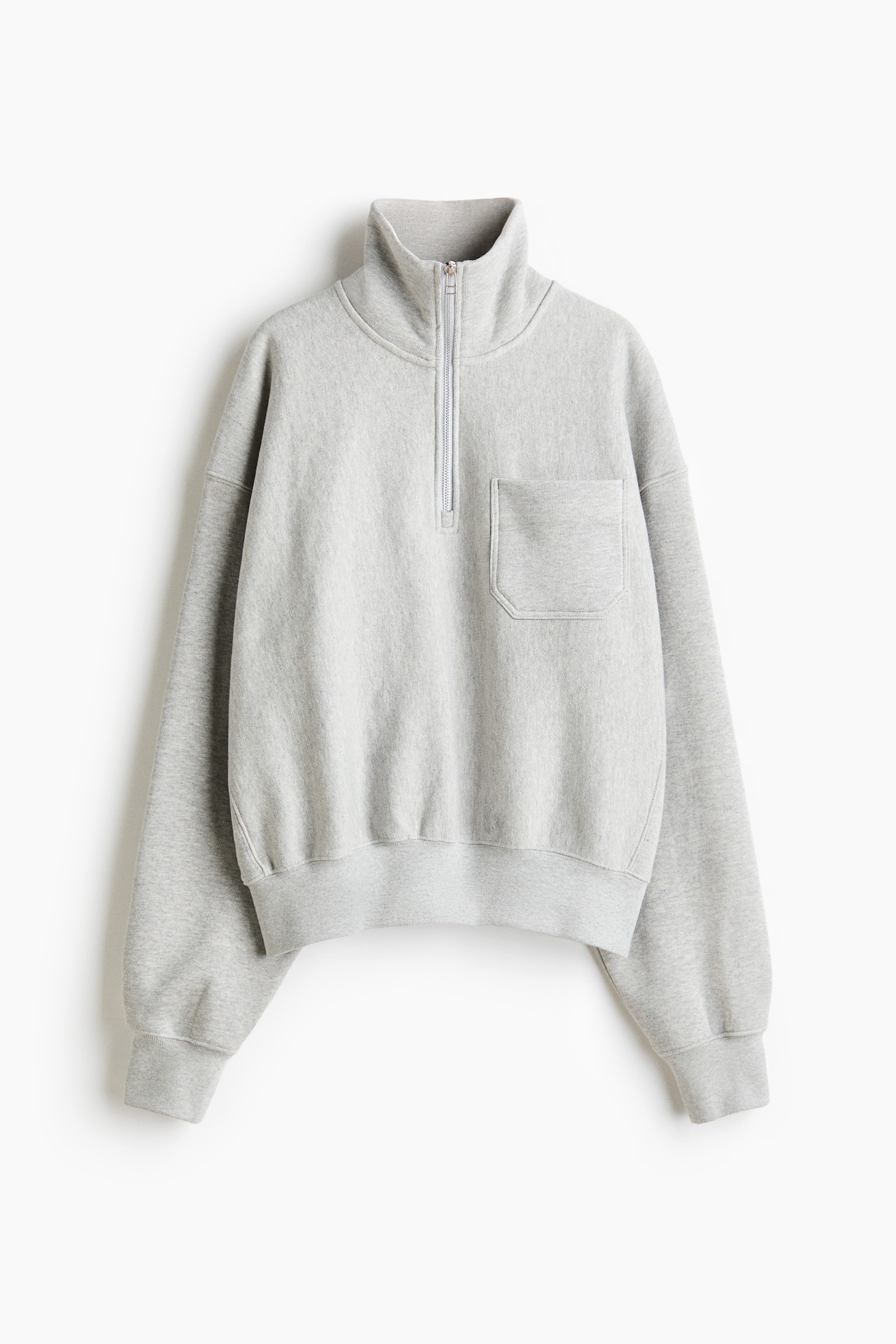 Zip-top sweatshirt - Light grey marl - 2