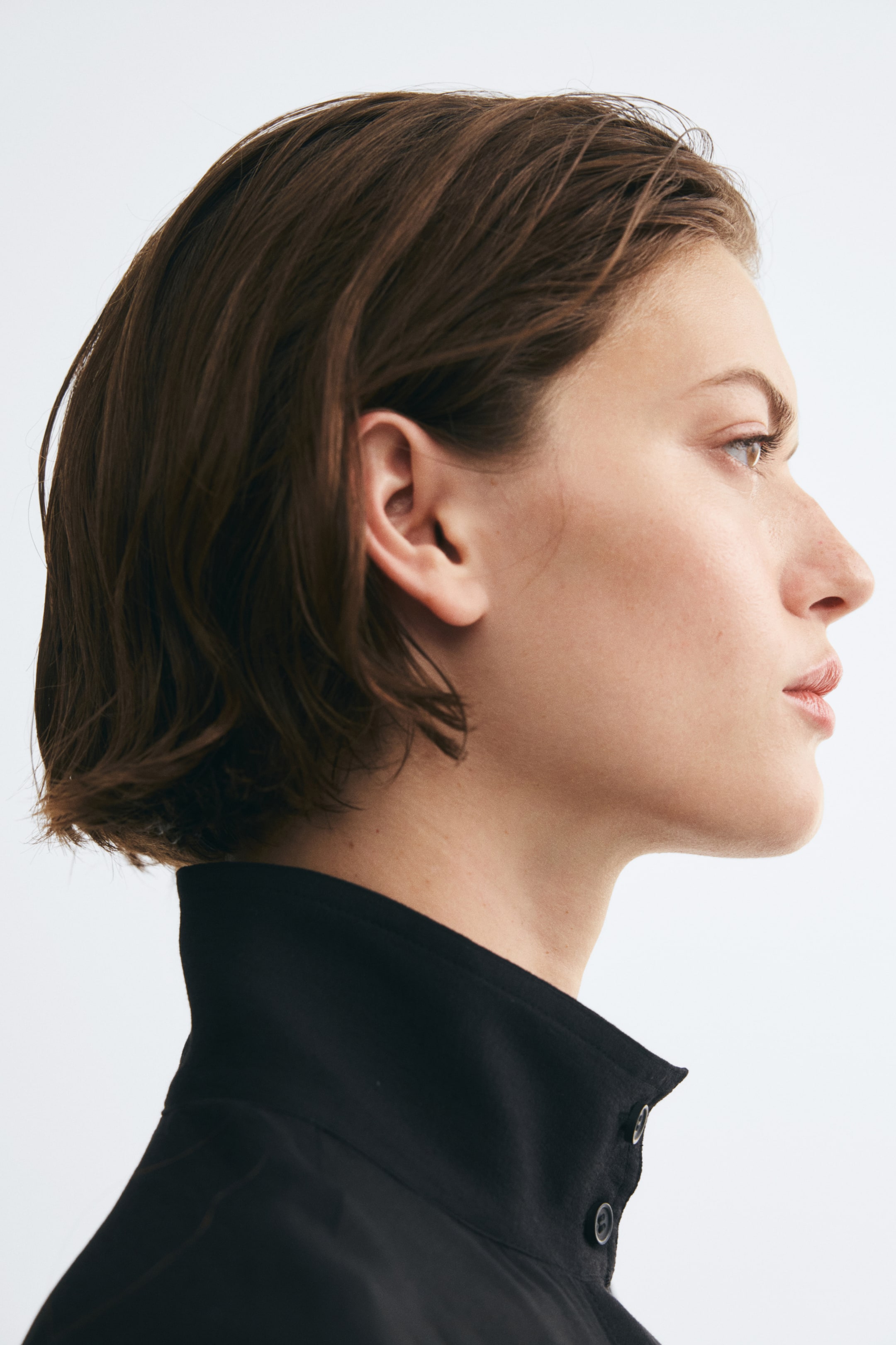Oversized Shirt with Stand-Up Collar