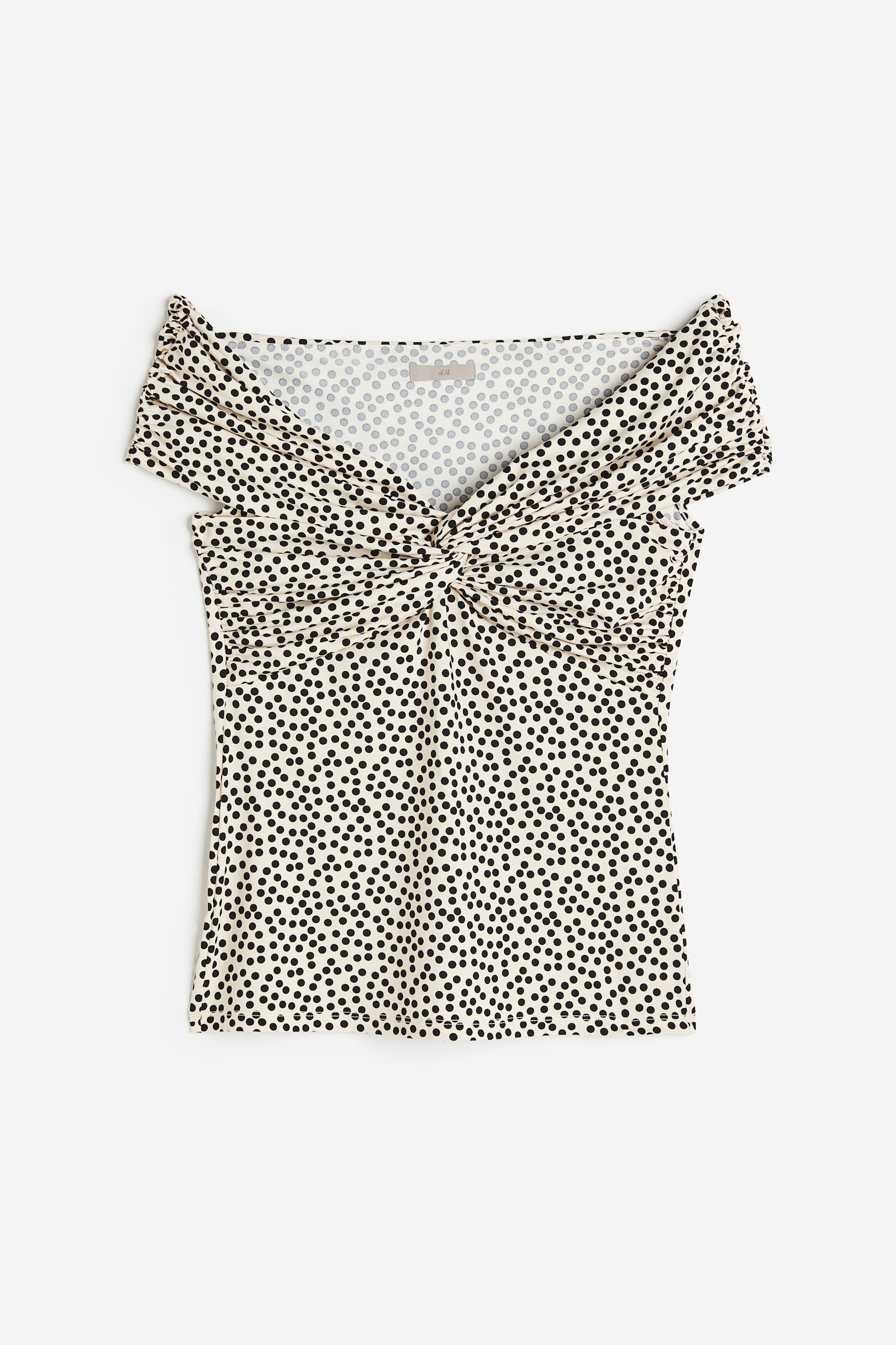 Off The Shoulder Top - Cream/Spot/Cream/Navy blue - 1