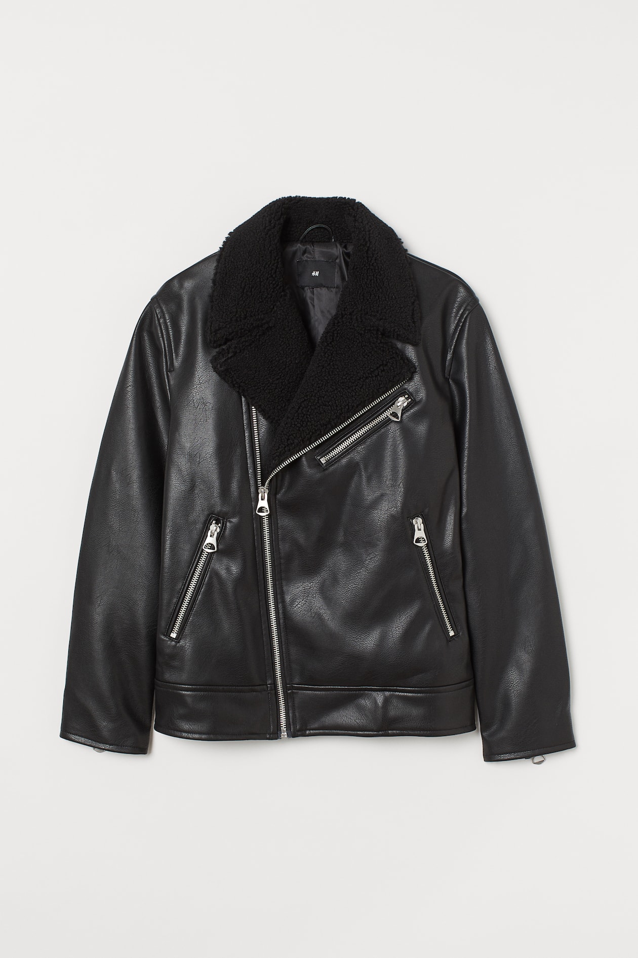 Biker jacket - Long sleeve - Black - Men | H&M GB