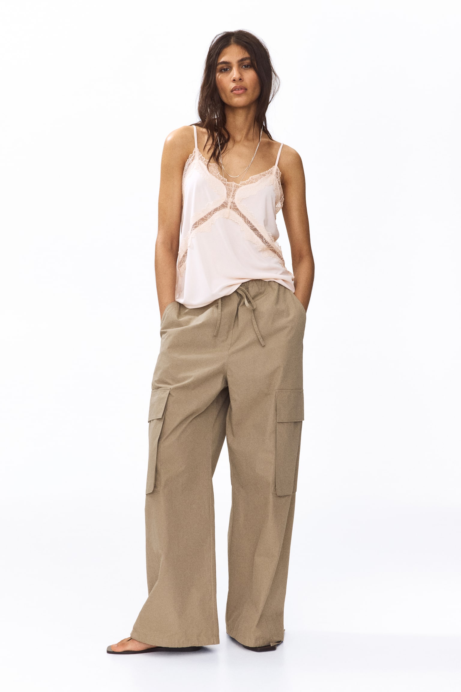 Lace-trimmed Ponte-di-Roma strappy top - 4