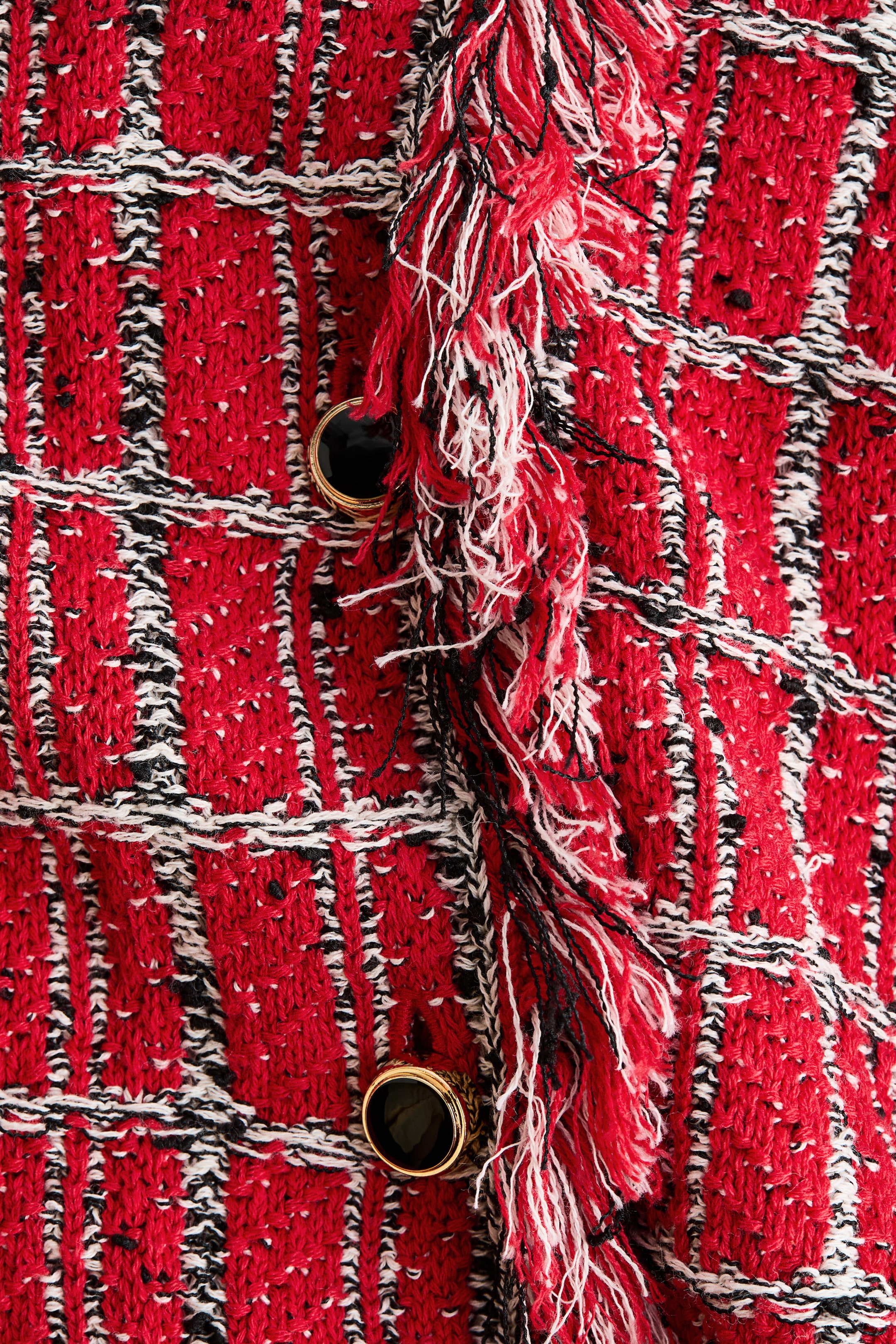 Chandail frangé en tricot jacquard