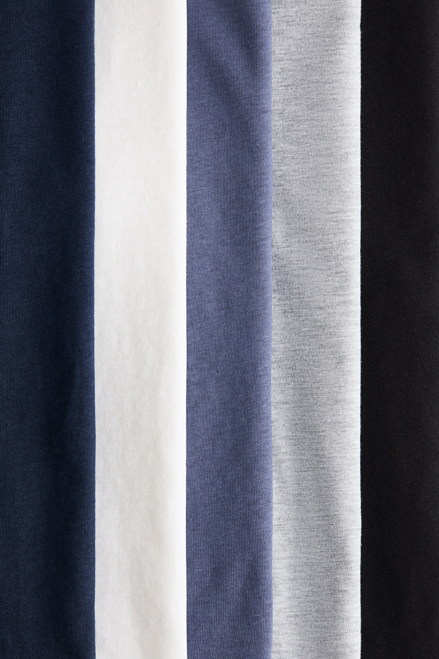 5-pack cotton T-shirts - Blue/Light grey marl - 2
