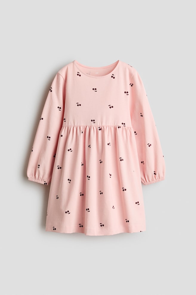 Katoenen jurk met print - Dusty lichtroze/kersen/Donkerroze gemêleerd/bloemen - 1