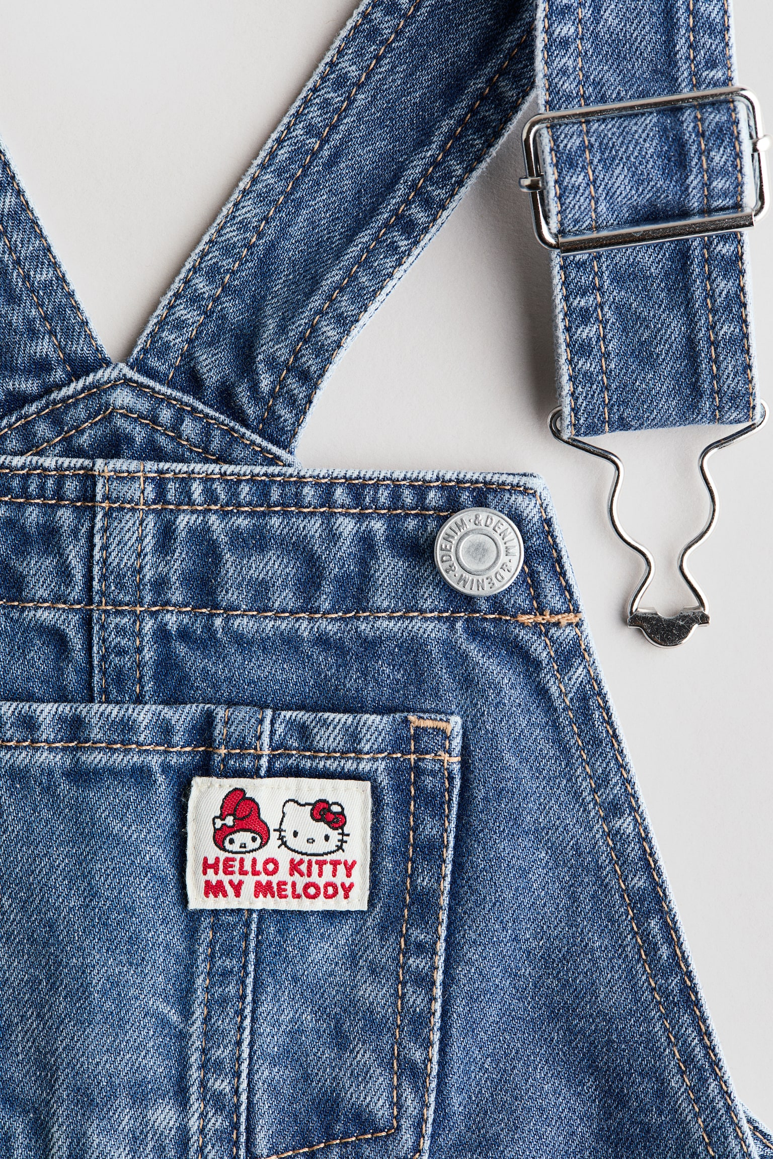 Printed denim dungarees - Denim blue/Hello Kitty - 5