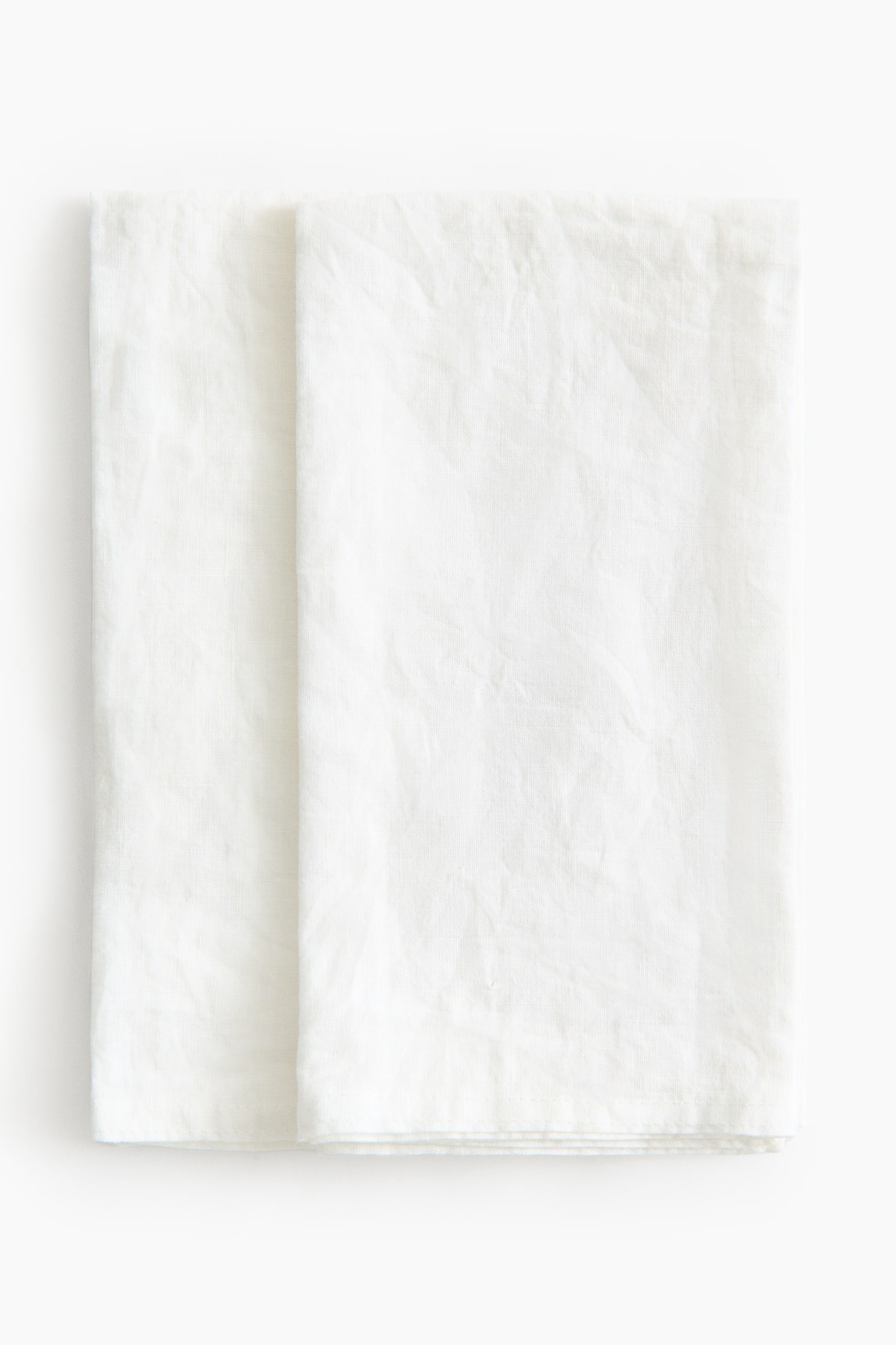 Набір із 2 лляних серветок - Білий/Бежевий - 1