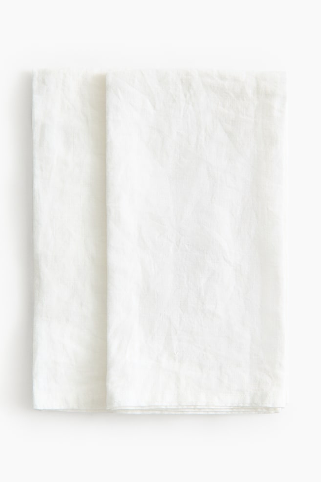 2-Pack Linen Napkins - White - 1