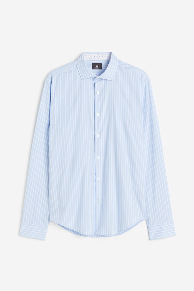 Skjorte i premium cotton Slim Fit - Lyseblå/Stribet/Lyseblå/Mørkeblå - 2