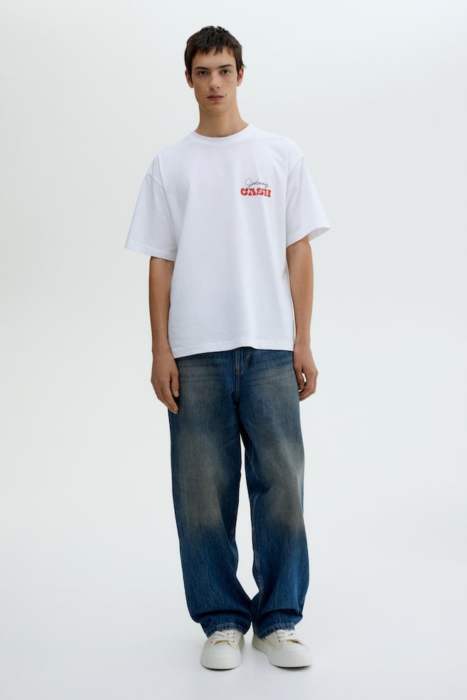 T-shirt Coupe Flottante-Blanc/Johnny Cash - 5