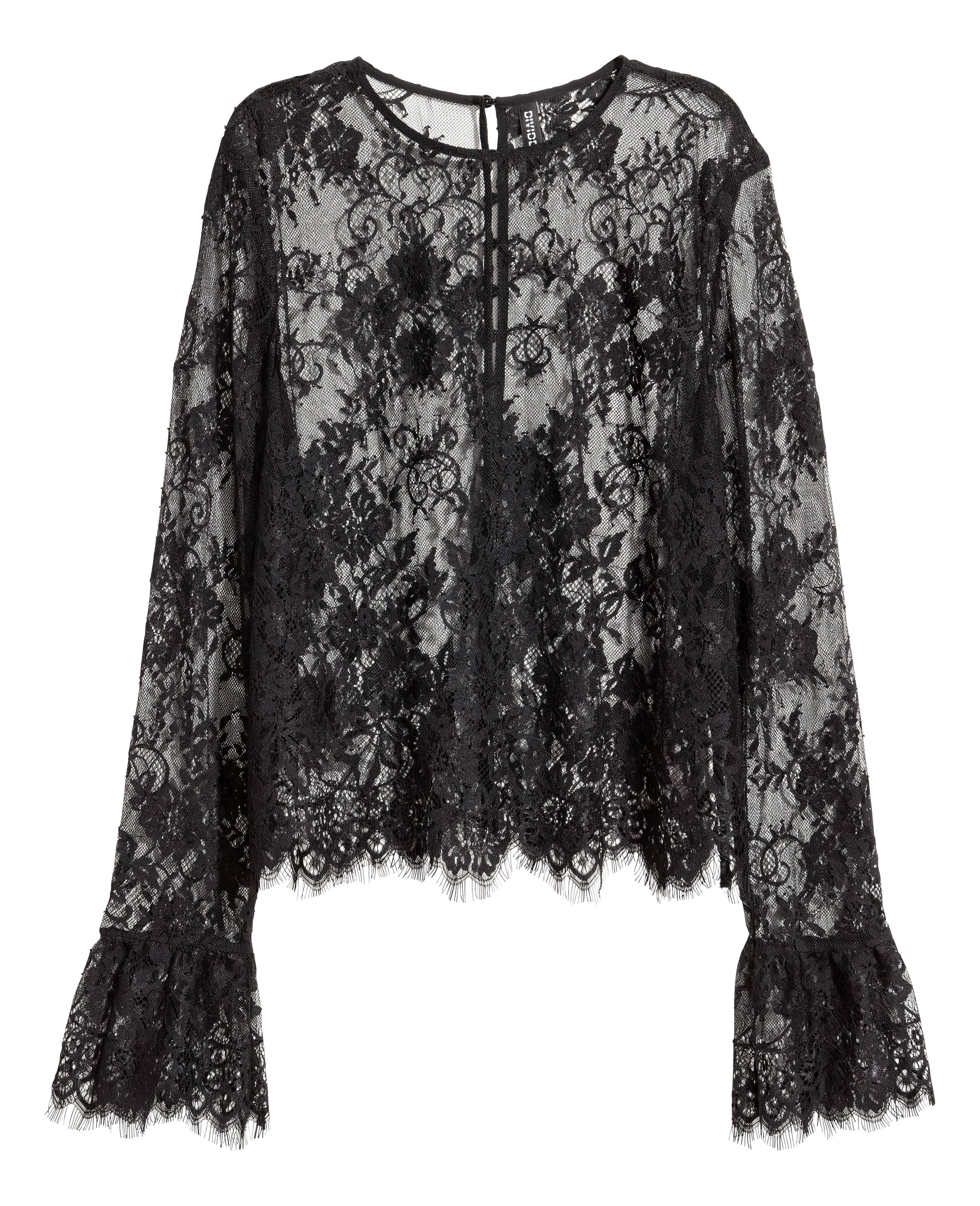 Lace Blouse Black Ladies H M CA