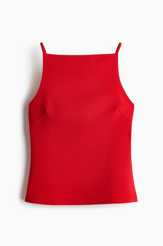 Strappy Top - Bright red/Black/Cream - 1
