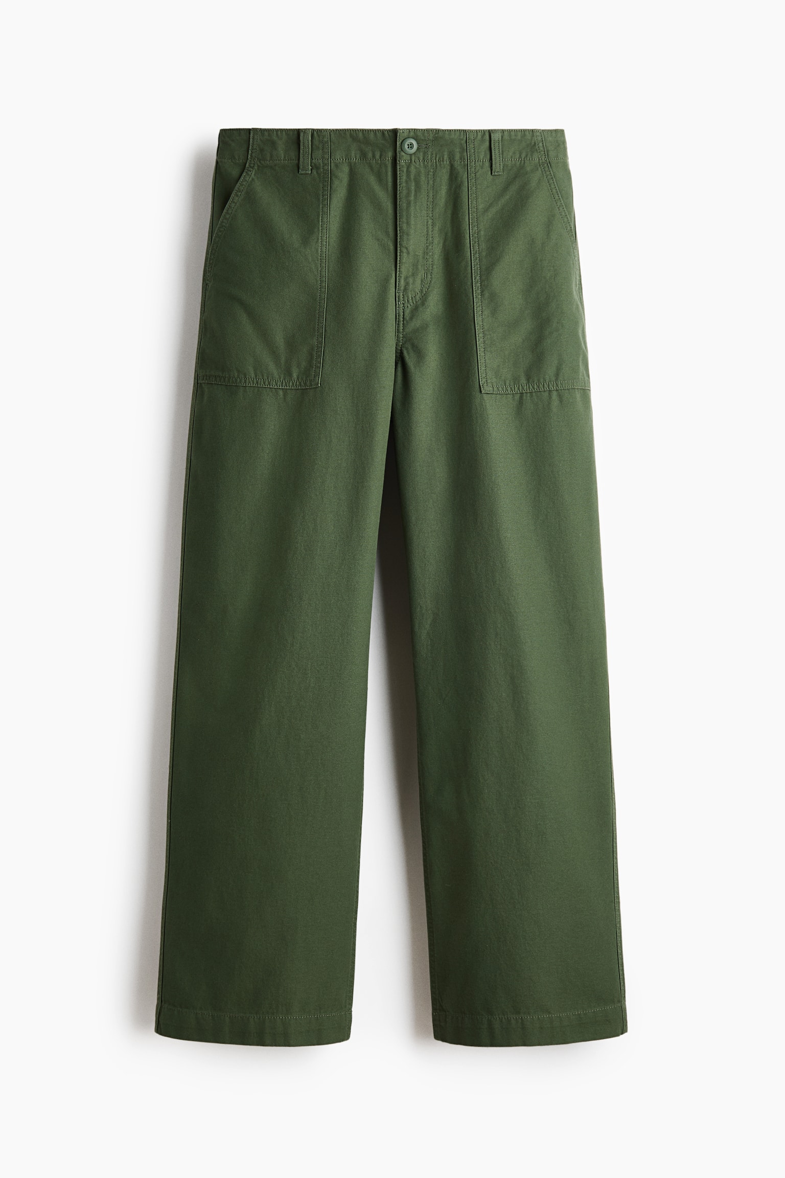 Relaxed Fit Twill trousers - Green/White/Black - 1