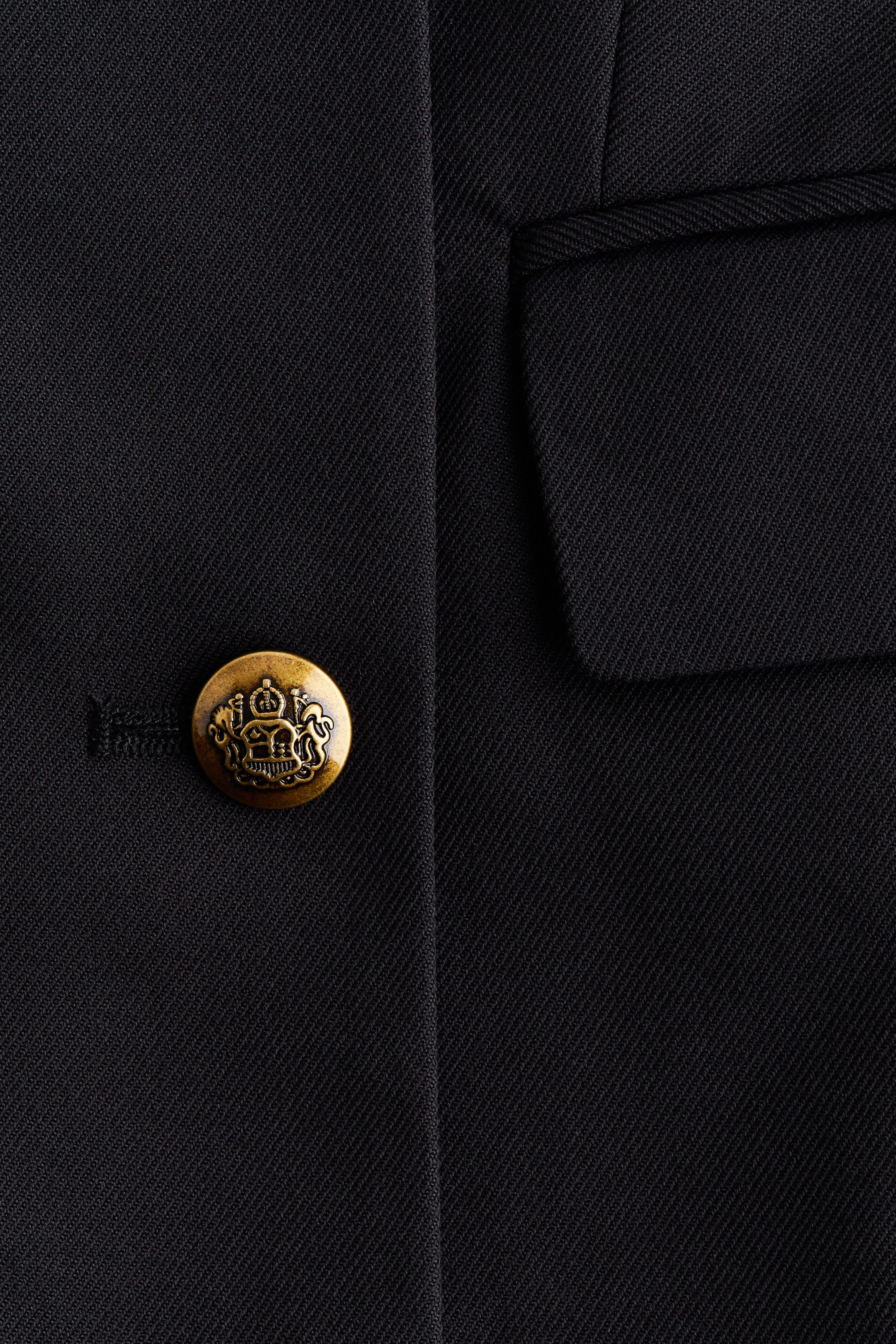 Double-Breasted Twill Blazer