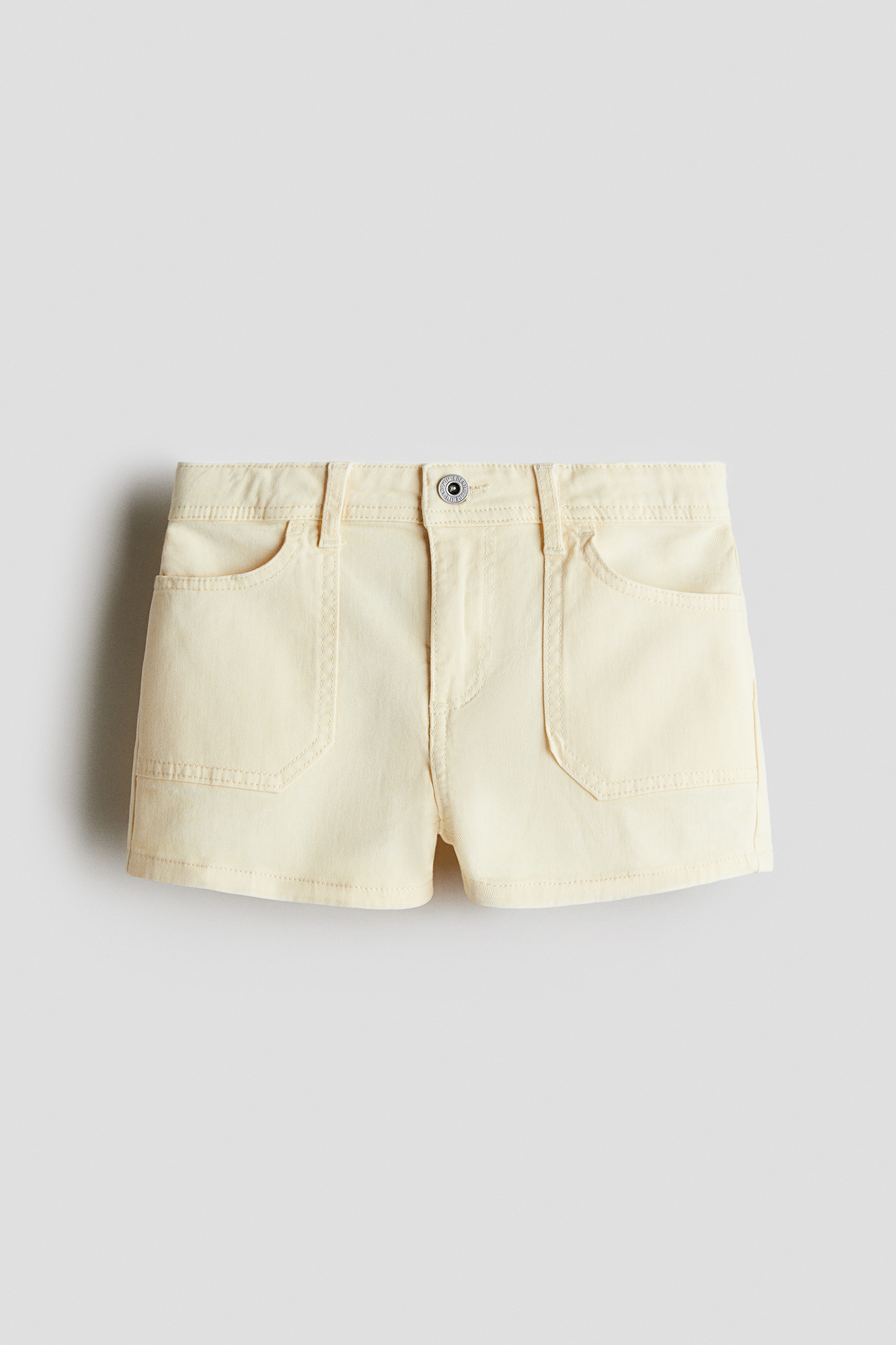 Къс панталон от габардин - Светложълт/Бял/Светлорозов