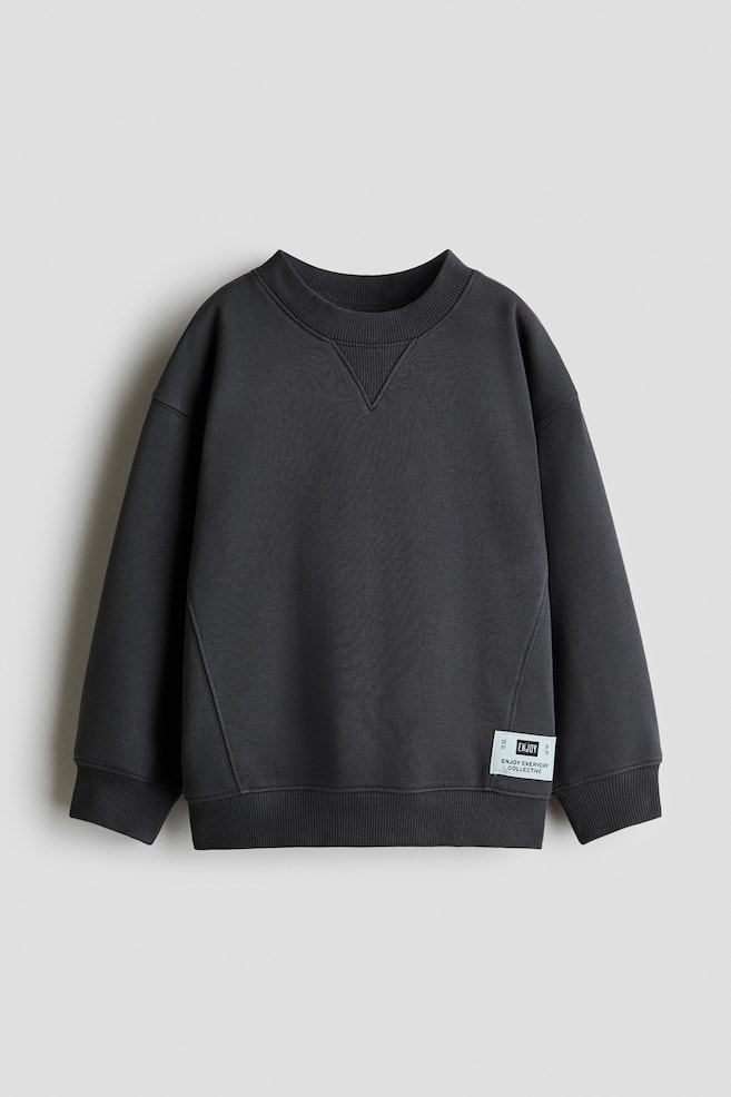 Cotton sweatshirt - Dark gray/Green/Dusty turquoise - 1