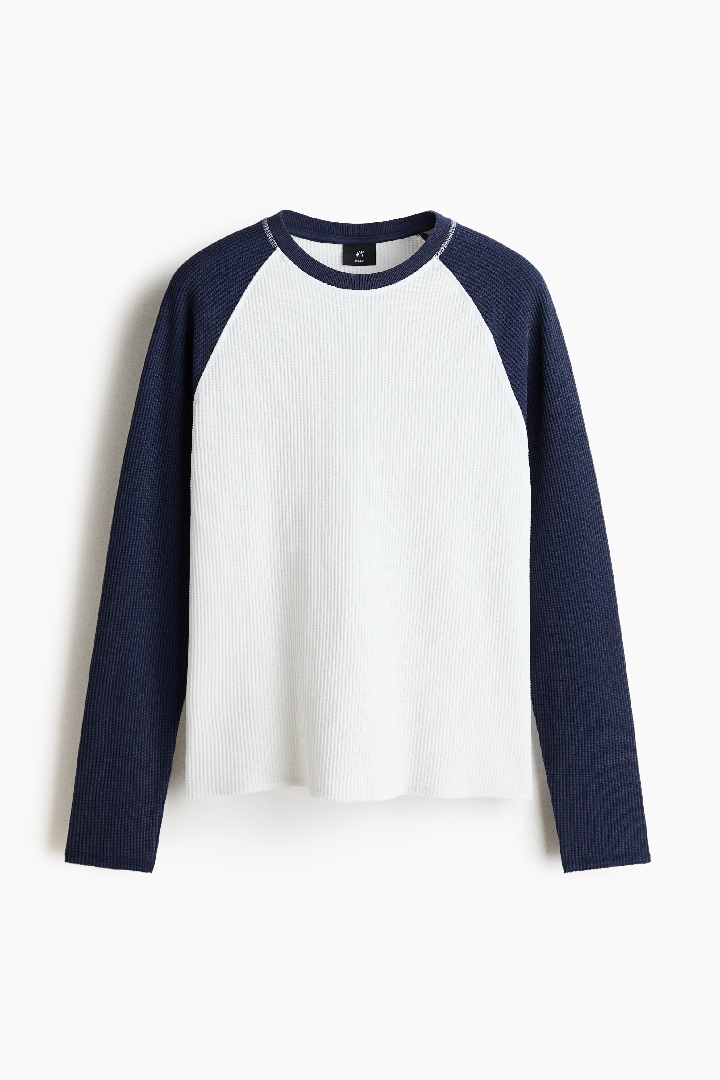 Regular-Fit Waffled Jersey Shirt - Dark blue/color block