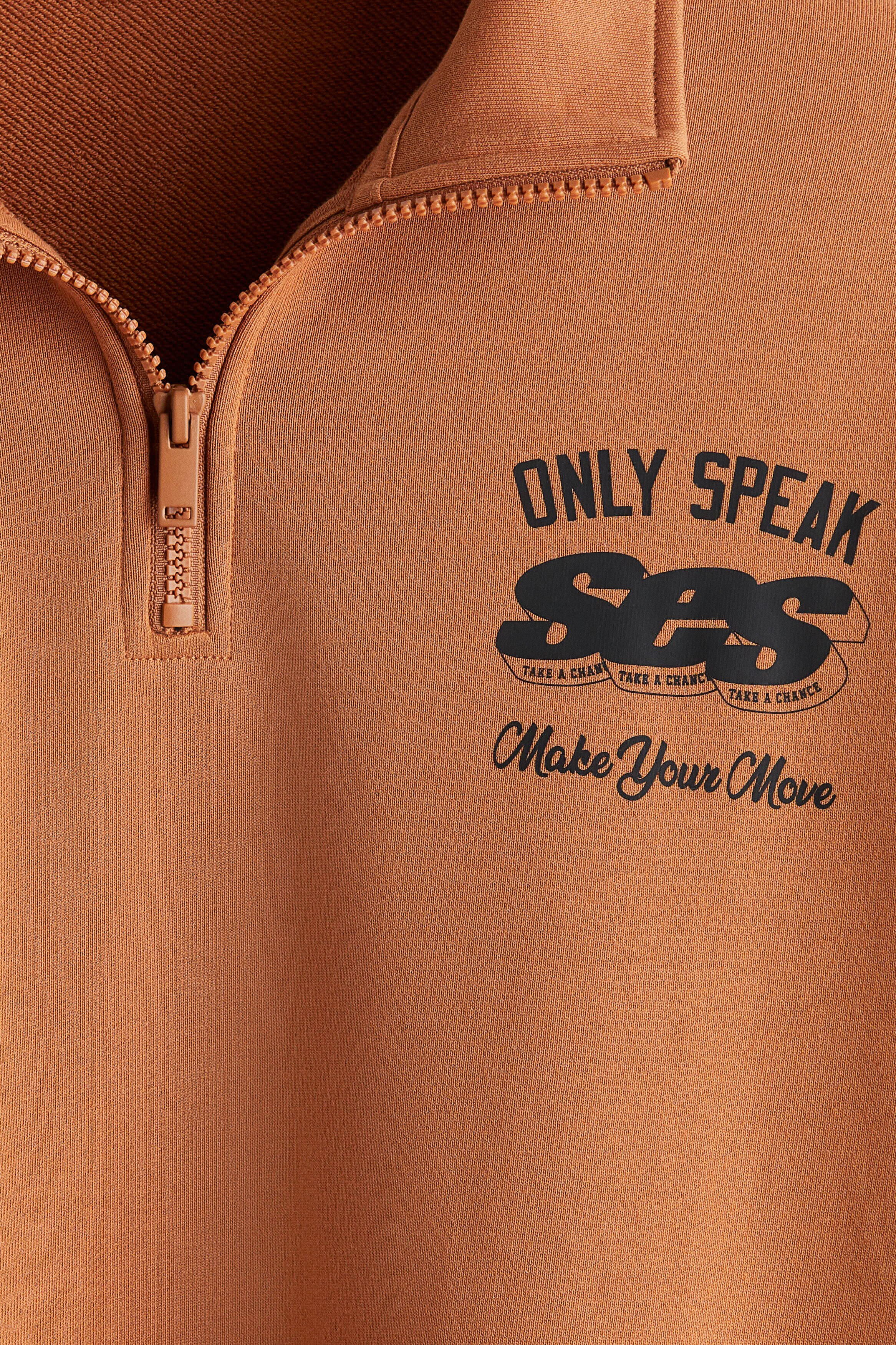 ルーズフィット ハーフジップトップス - ダークブルー／Checkmate