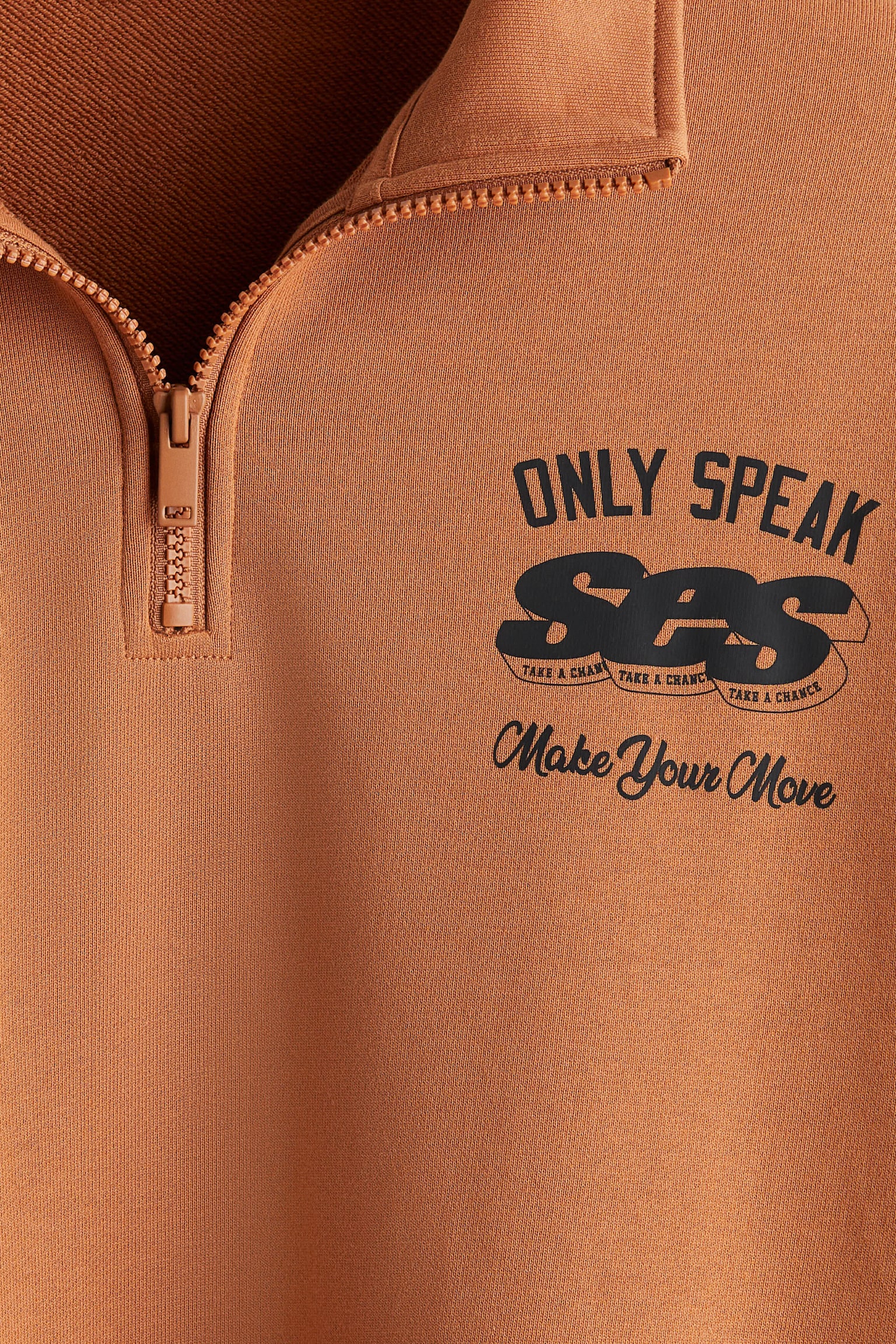 지퍼 디테일 스웨트셔츠 루즈핏 - 다크 오렌지/Only Speak/크림/Consider/다크 블루/Checkmate - 7