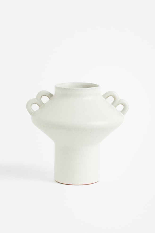 Lille vase i terrakotta - Hvid/Mørkegrå - 1
