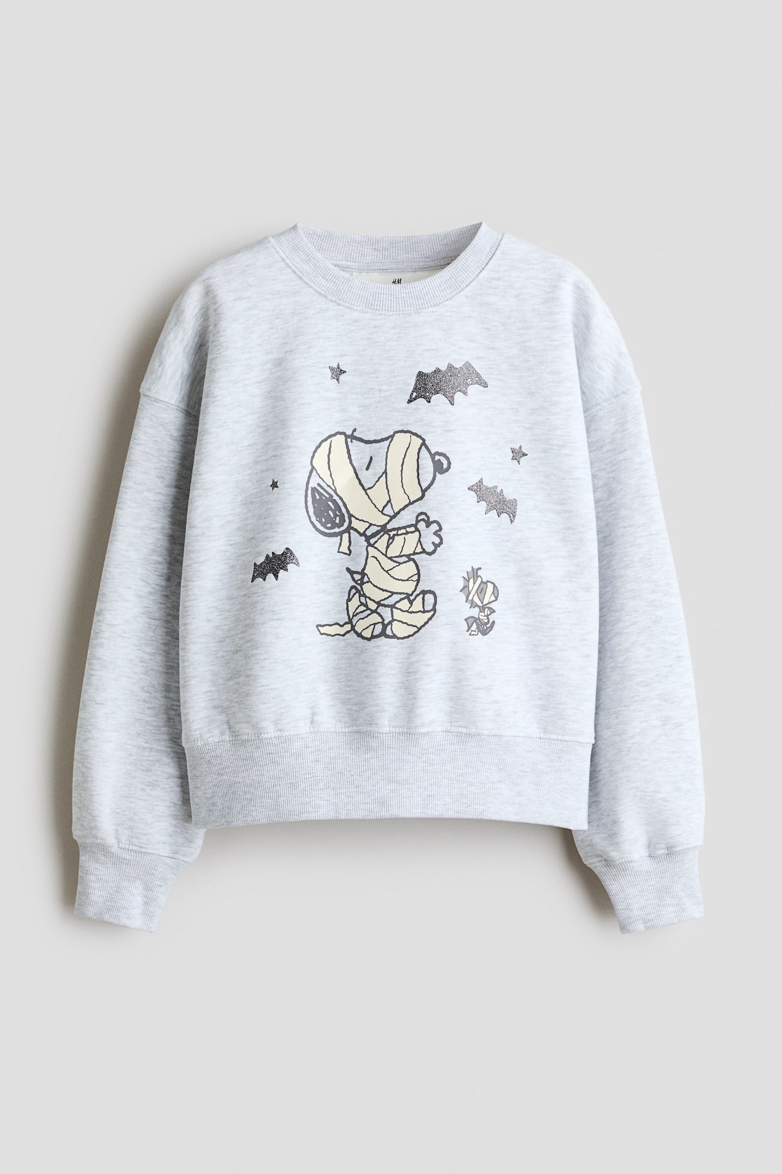 Sudadera con motivo estampado e interior cepillado - Gris claro jaspeado/Snoopy/Crema/Snoopy