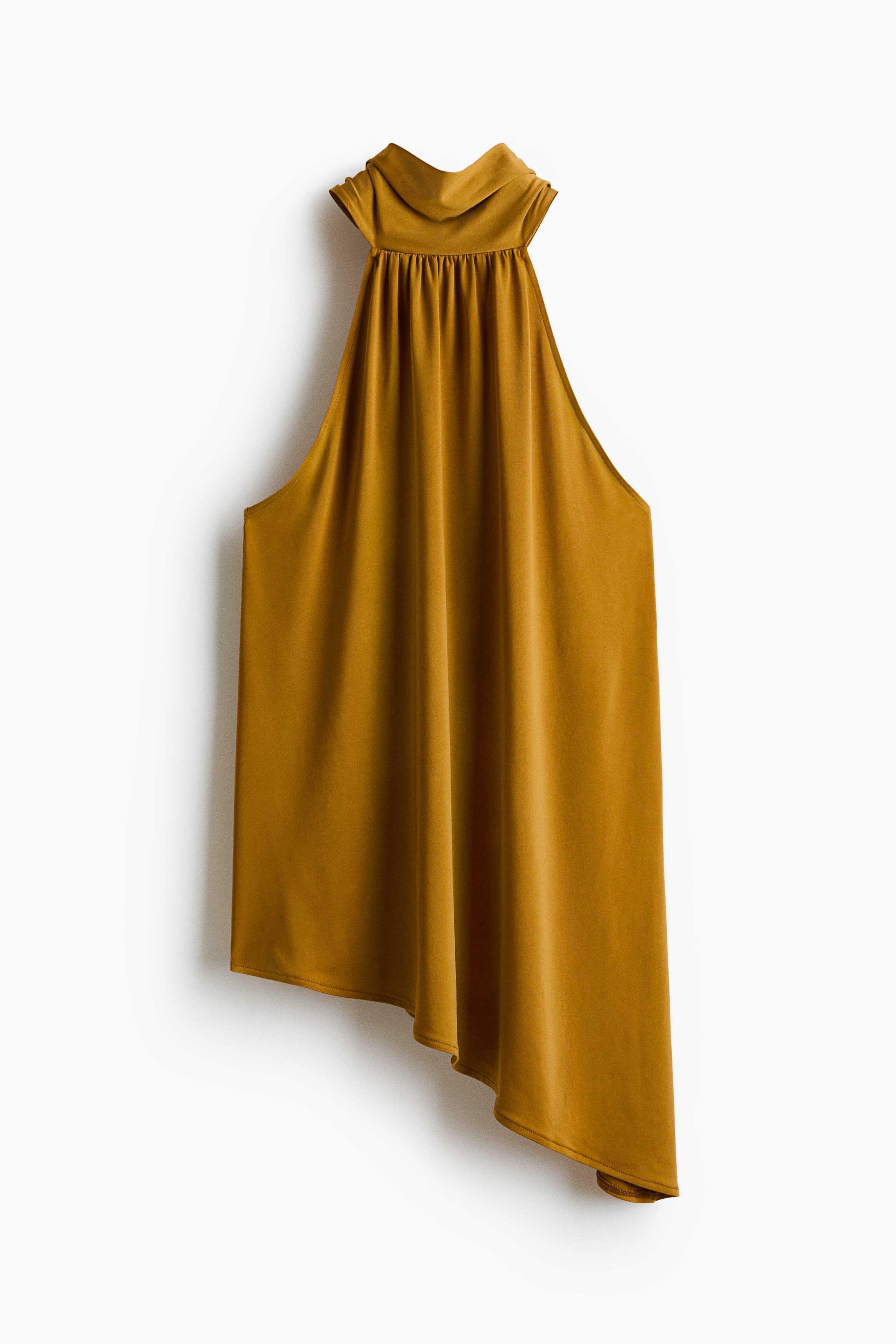 Aszimmetrikus felső nyakbakötővel - Mustársárga