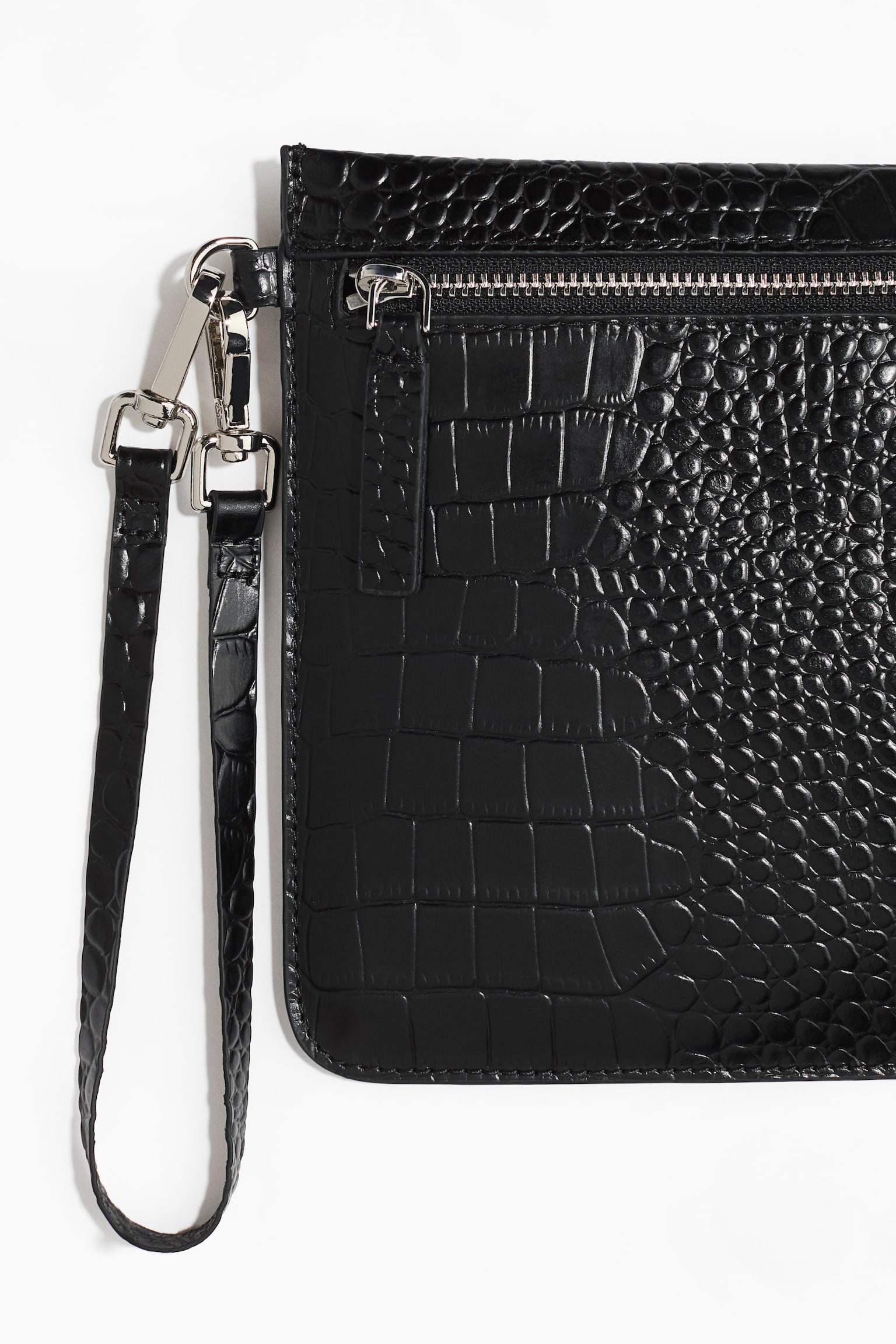 Мужской клатч H&M Leather Clutch, цвет: Чёрный — фото 2