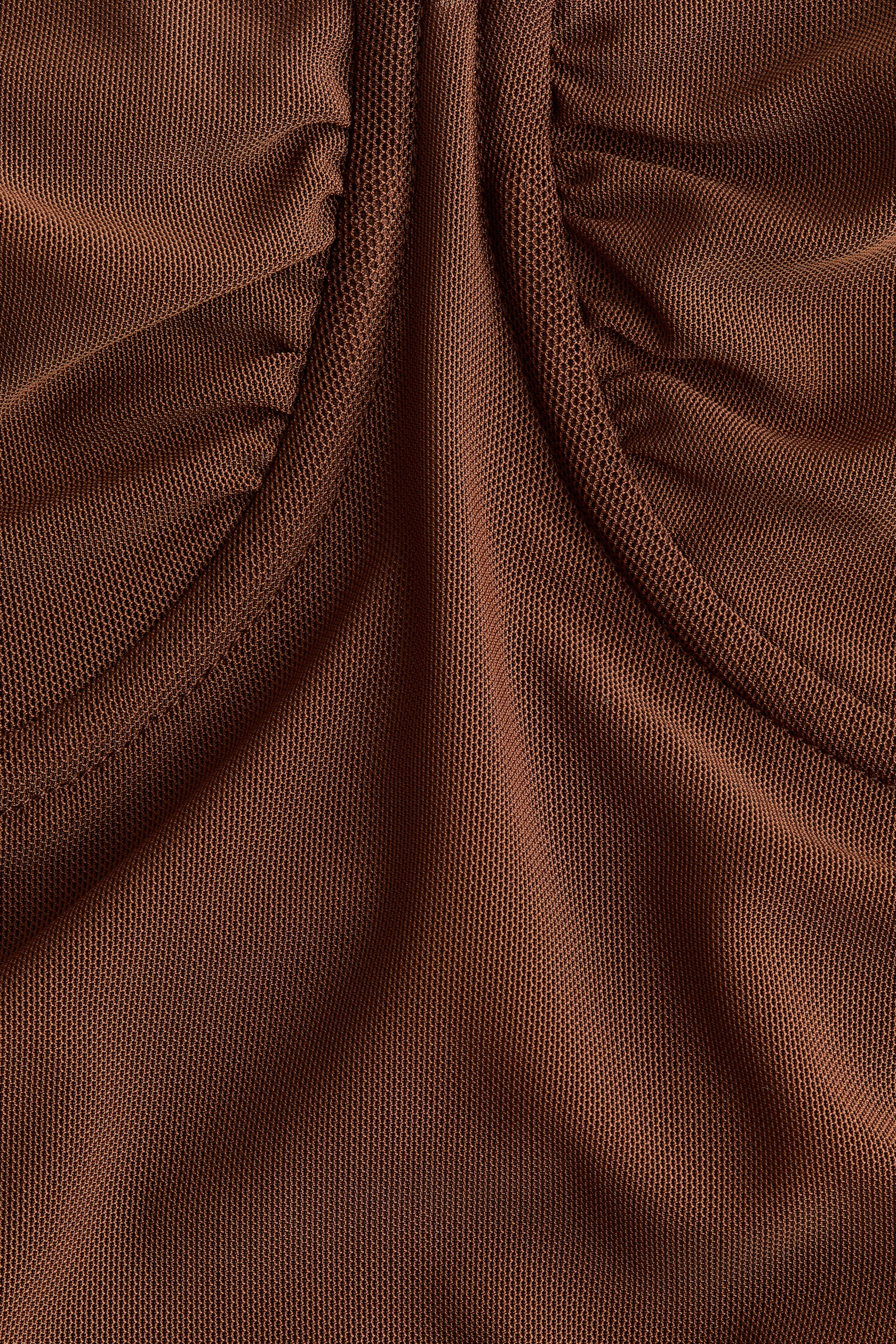 Ruched mesh top - Brown/Black - 2