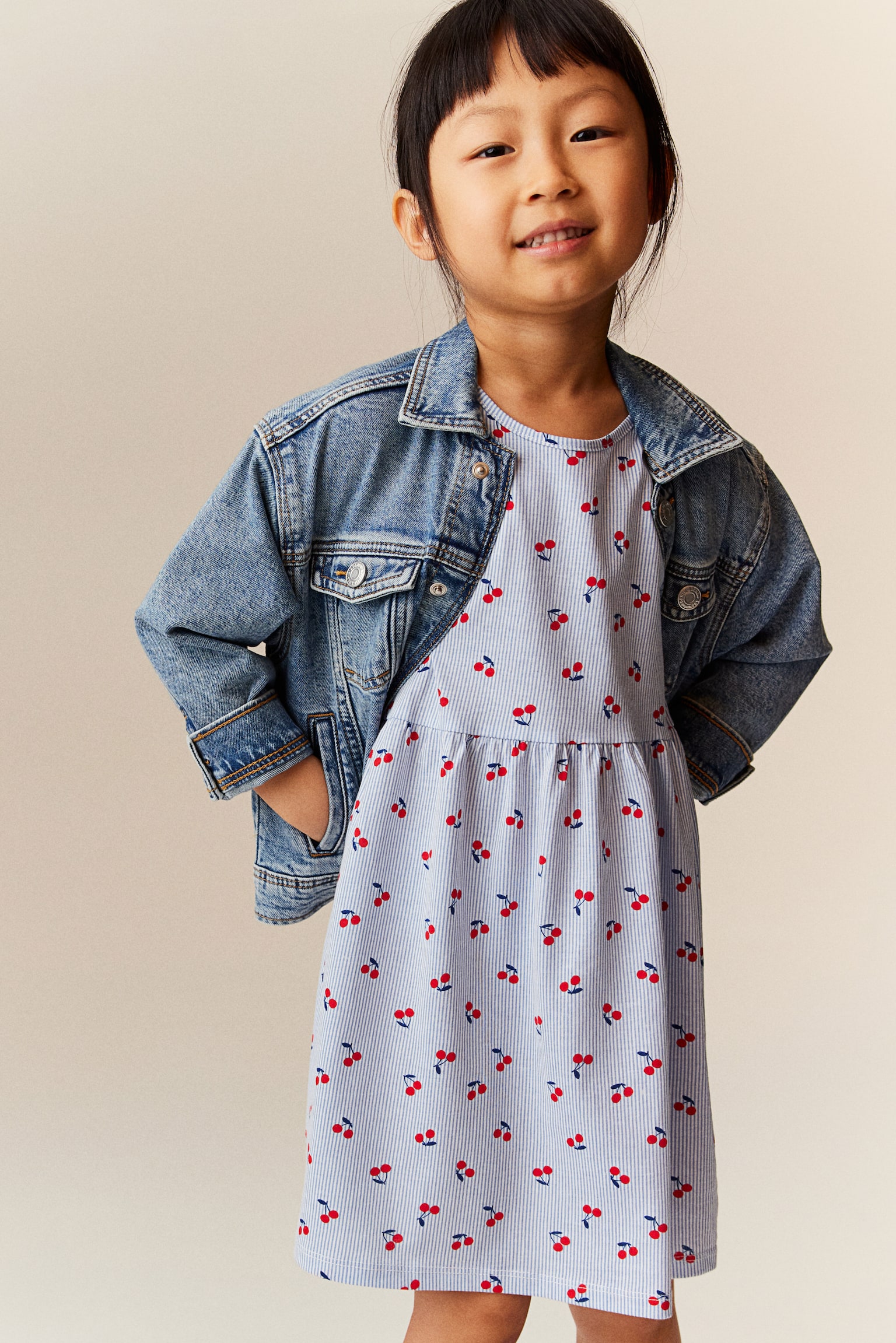 Pattern Cotton Dress - Light blue/Cherries/White/Ice creams/White/Floral/Pink/Floral/White/Hearts/White/Butterflies/Light pink/Pattern/Powder pink/Bunnies/White/Floral/Light pink/Gradient/Pink/Lemons/Black/Unicorns/Light purple/Unicorns/Pink/Stripe/White/Spot/White/Hearts/Pink/Unicorns/Light purple/Butterflies/Light beige/Floral/Light blue/Dogs/Dark grey/Bows - 6